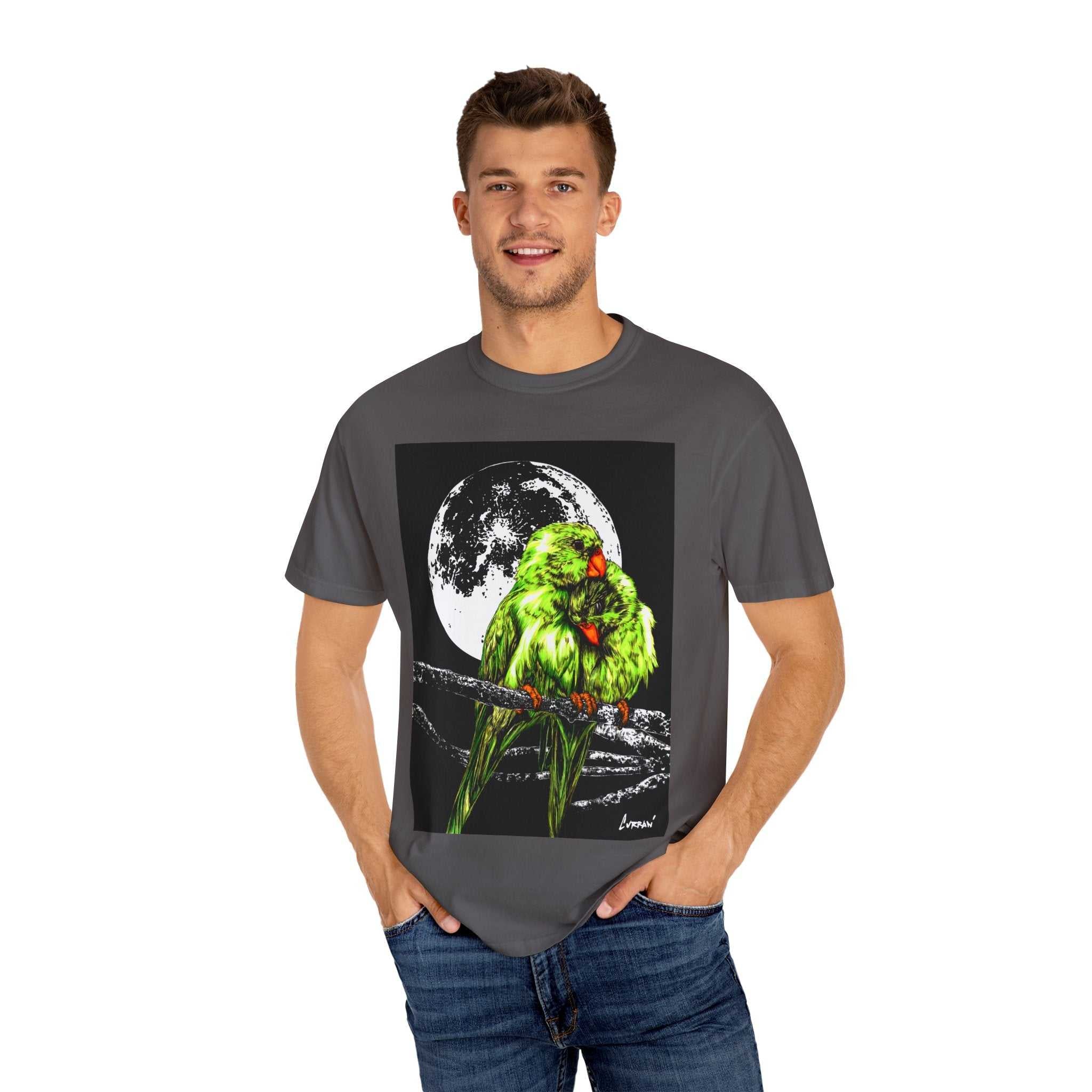 Parrots in the Moonlight Unisex T-shirt.