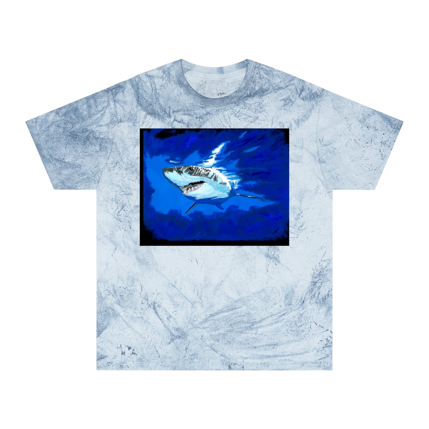 Great White Shark T Shirt Original Hand Painted Art