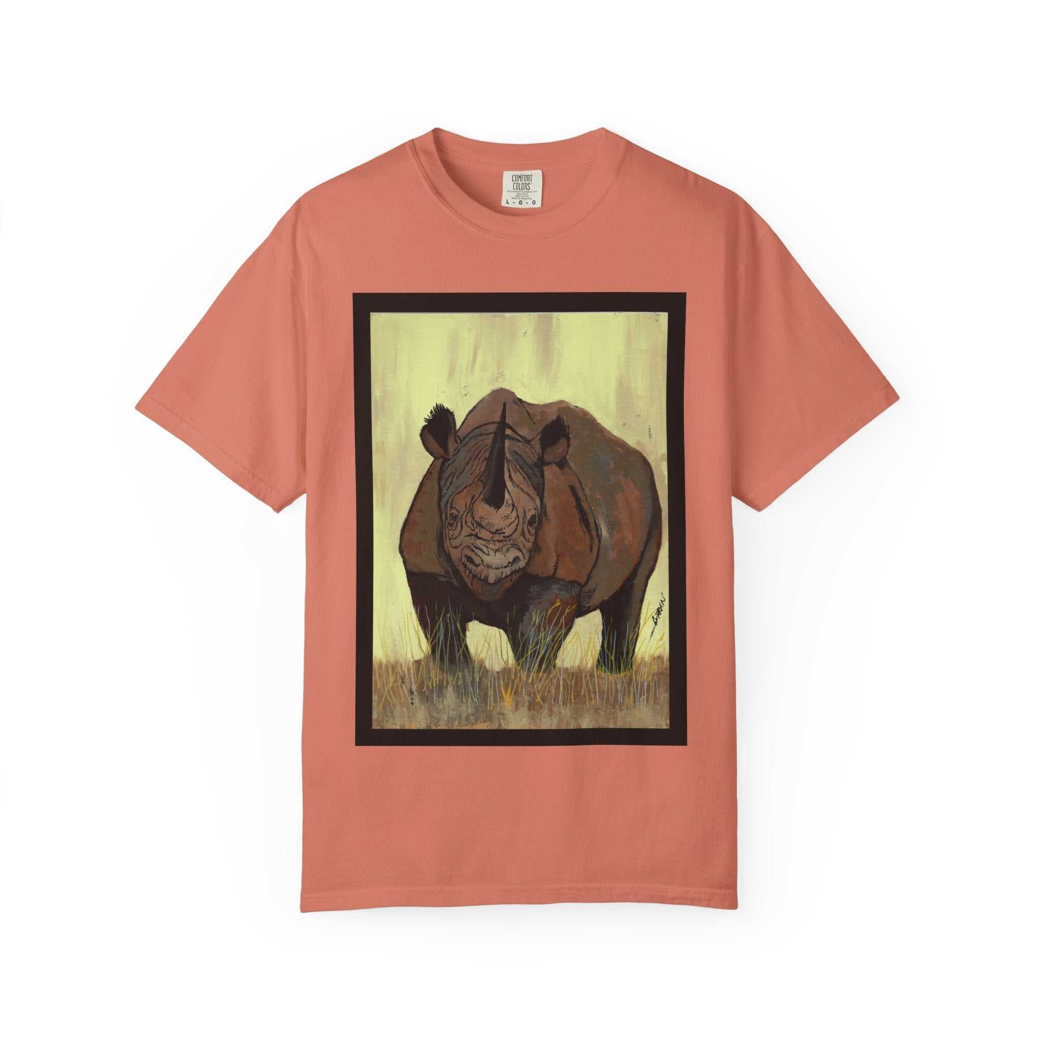 Perfect blend of style and sustainability with our Wildlife Rhinos Unisex Garment-Dyed T-Shirt - Eco-Friendly Nature Art. Stand out in nature-inspired fashion!
