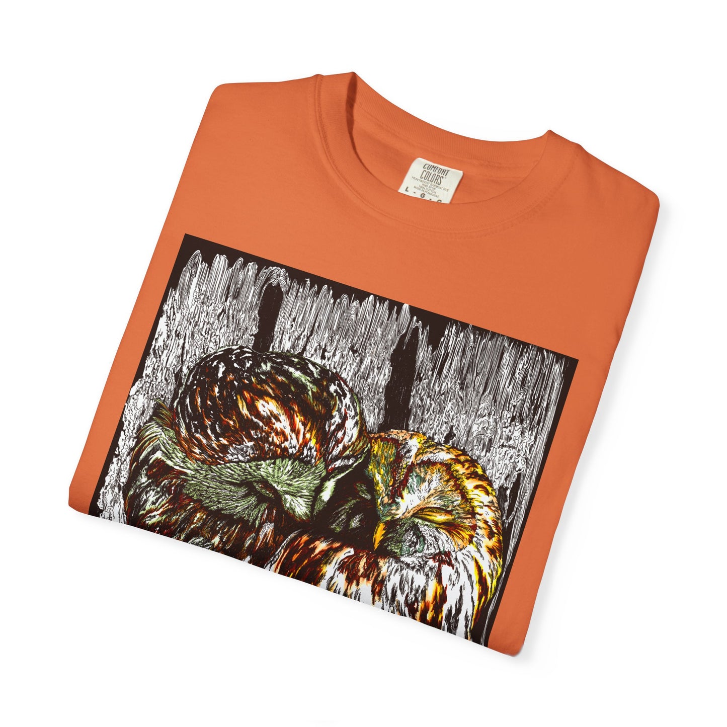 Owls in a Tree Unisex Garment-Dyed T-Shirt