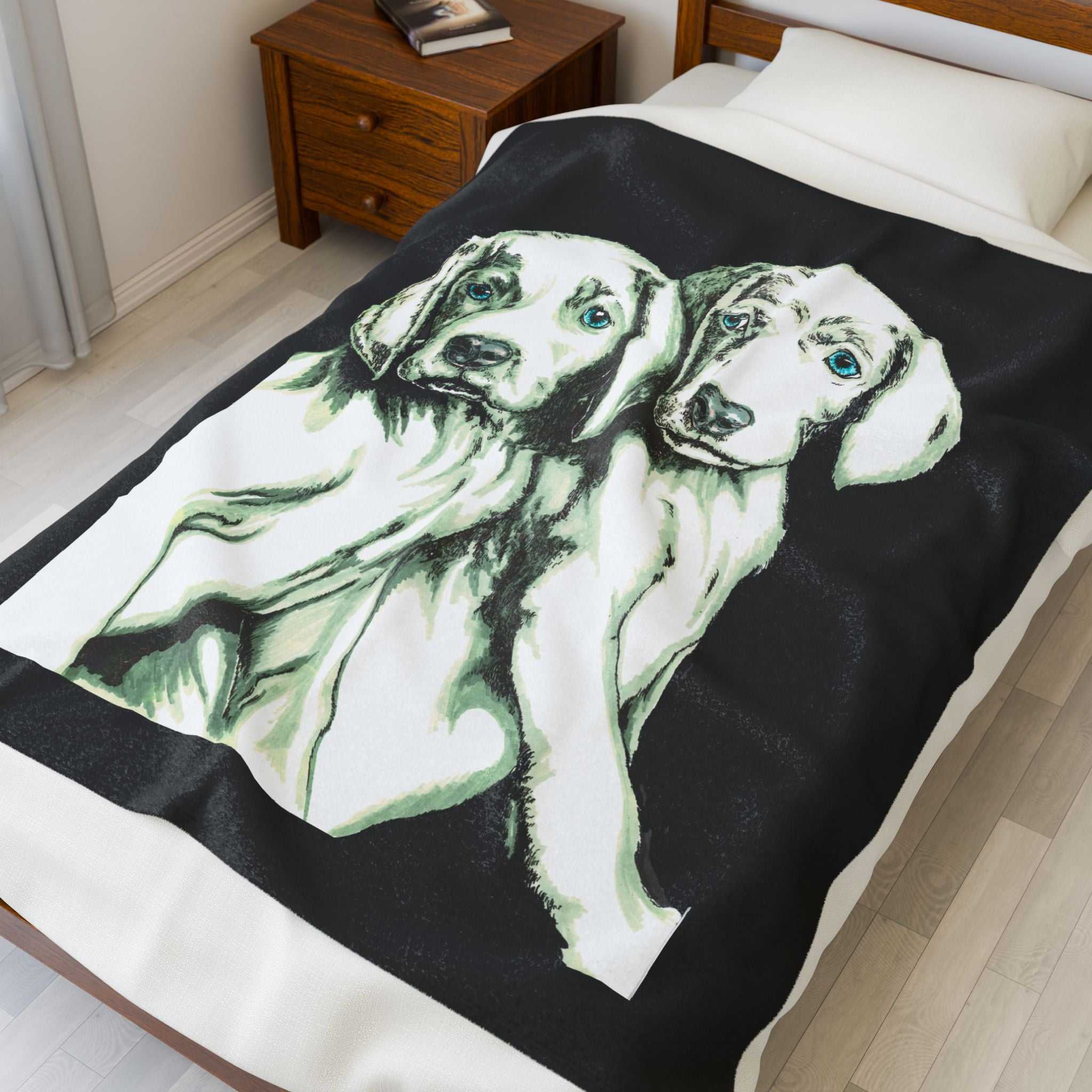 Two Puppy Design Plush Blanket Perfect for Pet Lovers