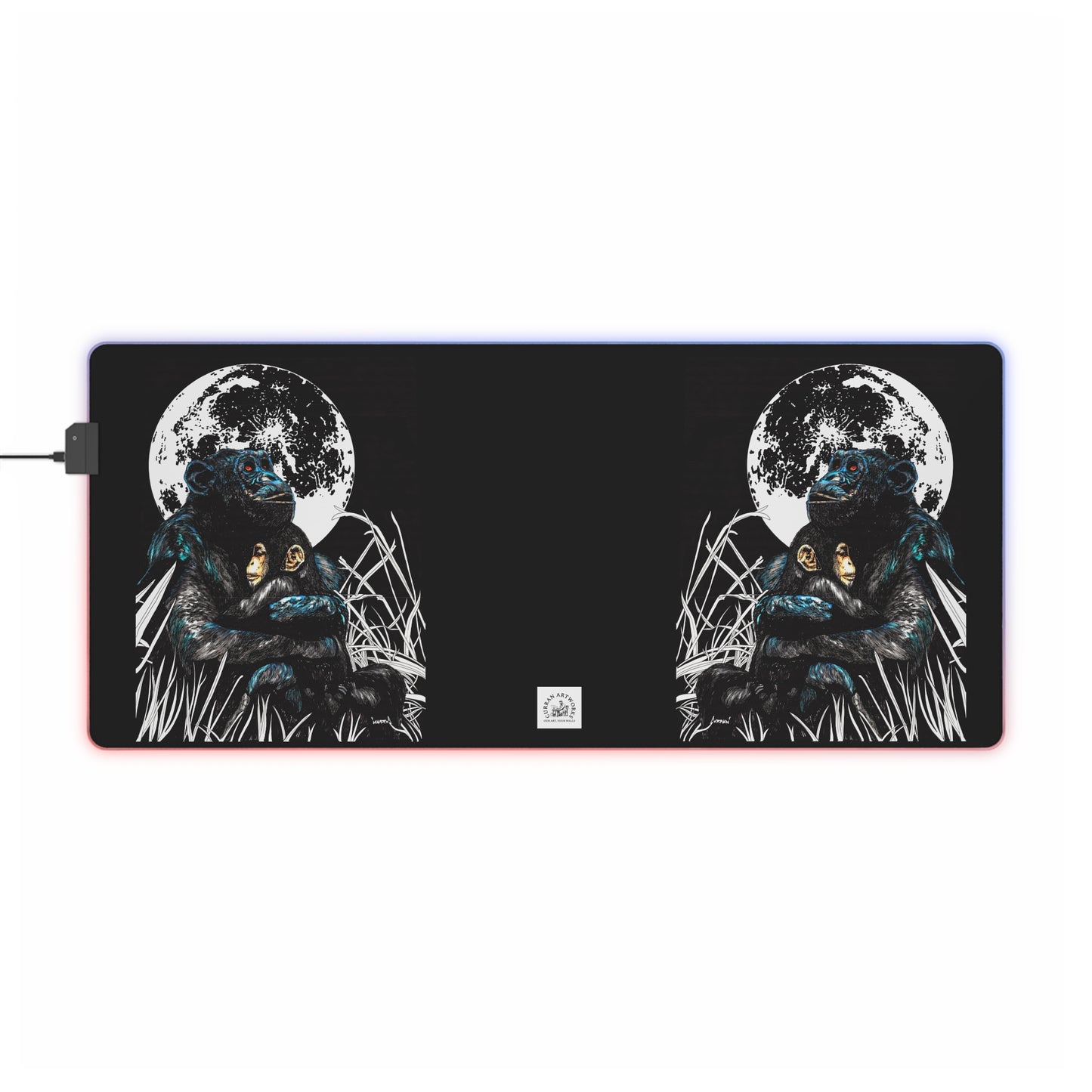 Gorilla Moon LED Gaming Mouse Pad - Illuminate Your Setup
