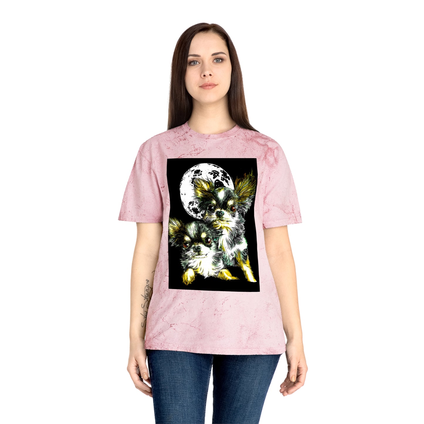 Chihuahua Unisex Color Blast T-Shirt - Moonlit Night Design