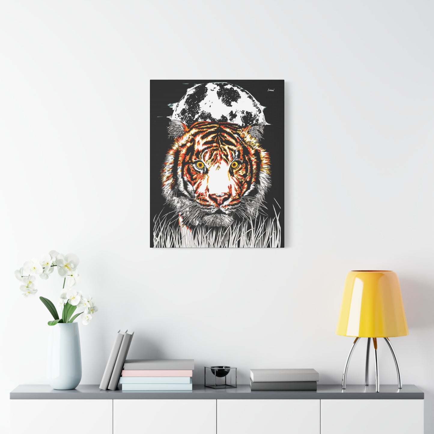 Tiger Wall Art Print of the Original, hand drawn wall art of a Tiger