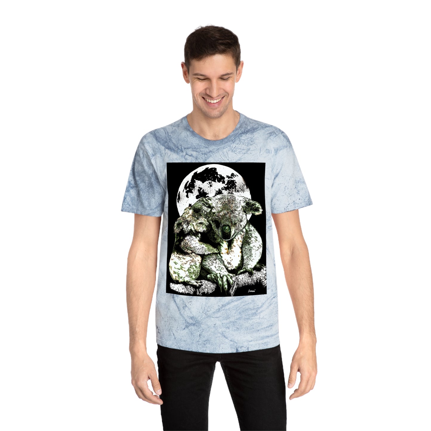 Two Koalas Color Blast T Shirt Original Hand Drawn Art