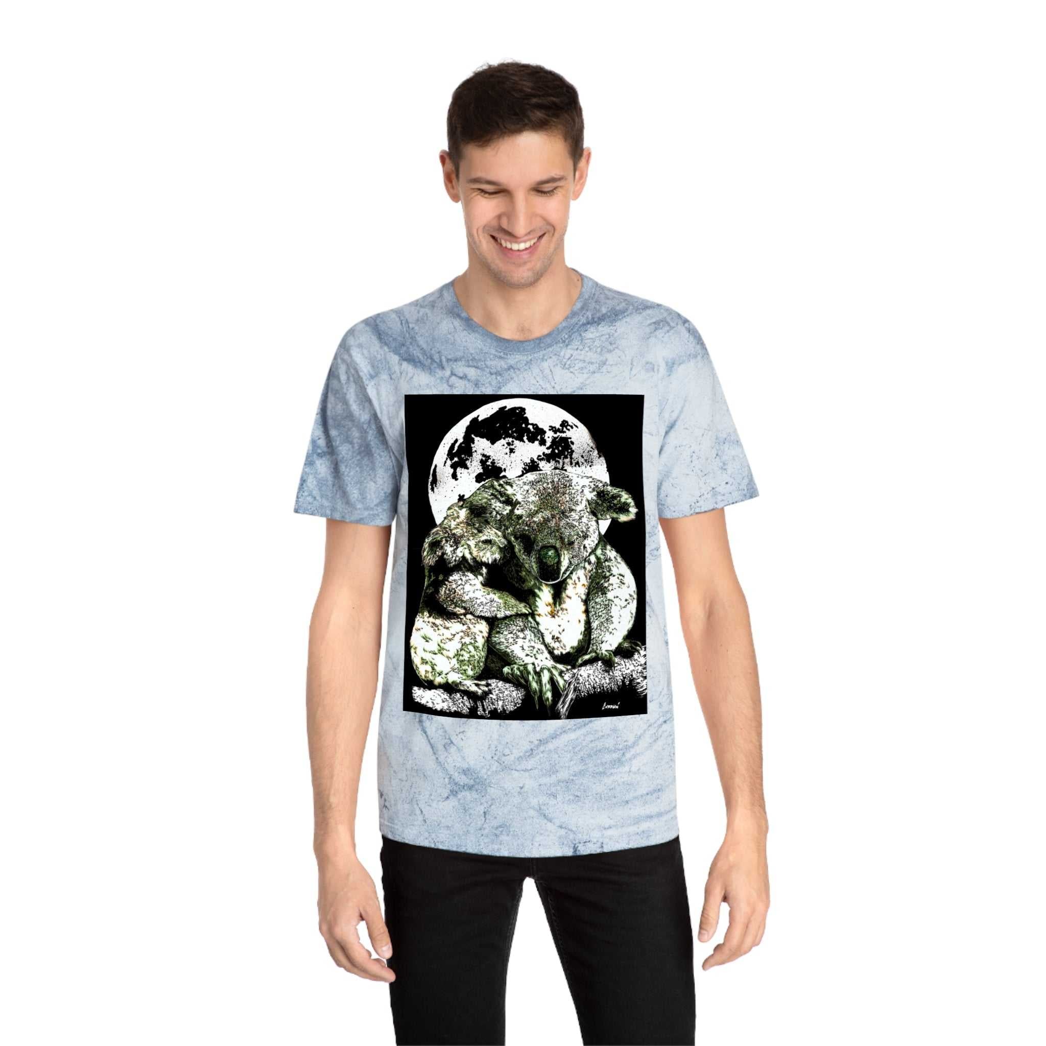 Two Koalas Color Blast T Shirt Original Hand Drawn Art