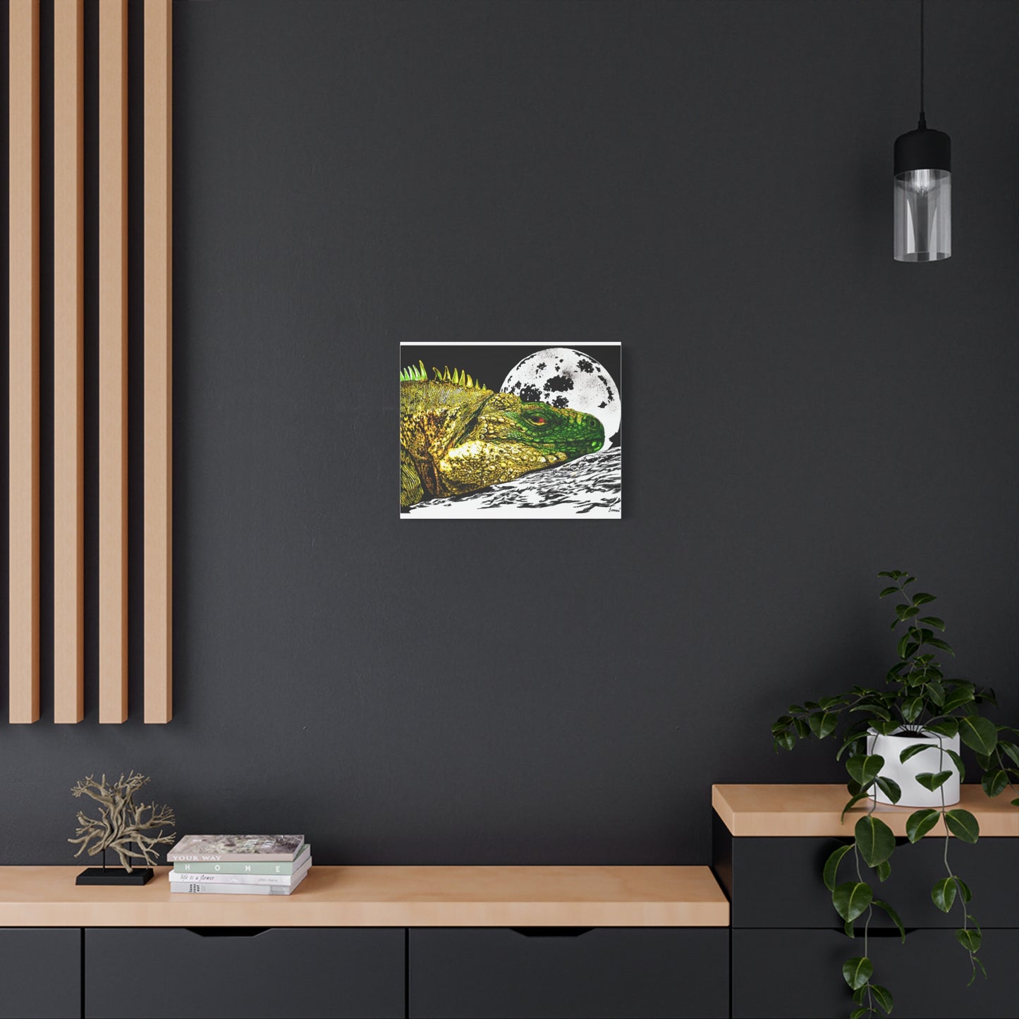 Reptile Art Print, Print of my Original hand drawn art printed on stretched canvas of a Reptile