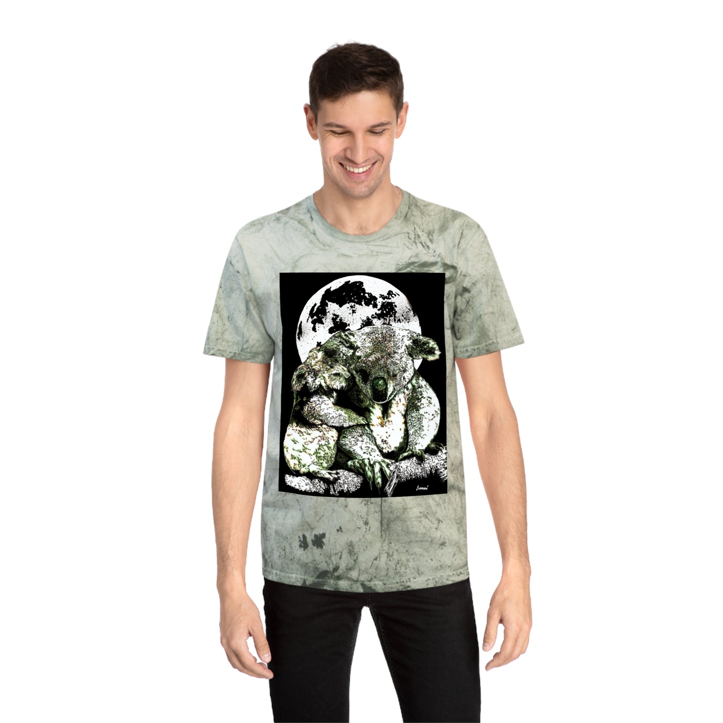 Two Koalas Color Blast T Shirt Original Hand Drawn Art