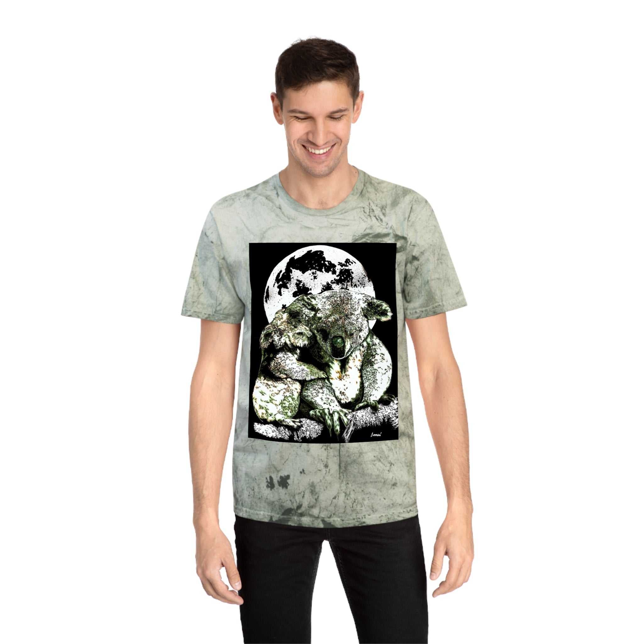Two Koalas Color Blast T Shirt Original Hand Drawn Art
