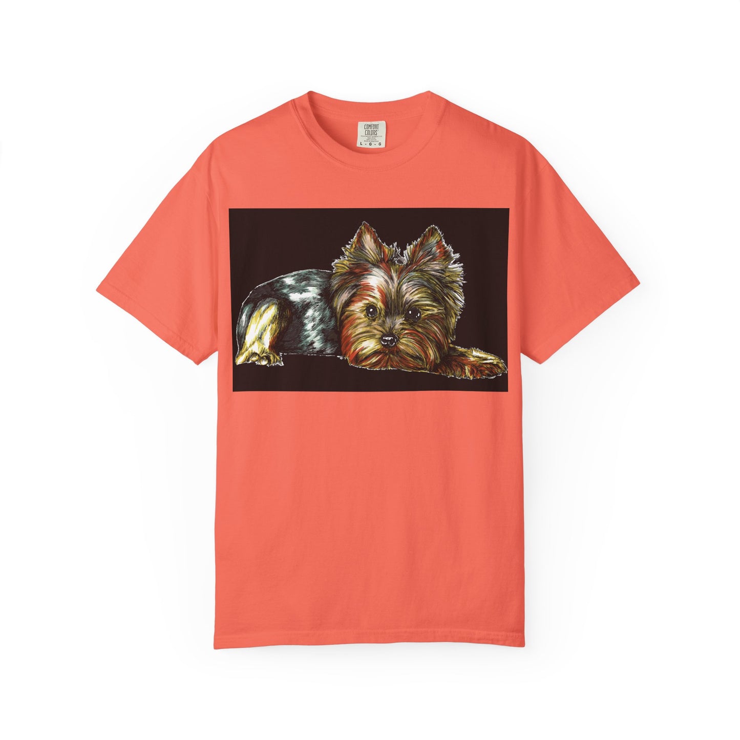 Yorkie Terrier Unisex Garment-Dyed T-Shirt – Original Hand-Drawn Art