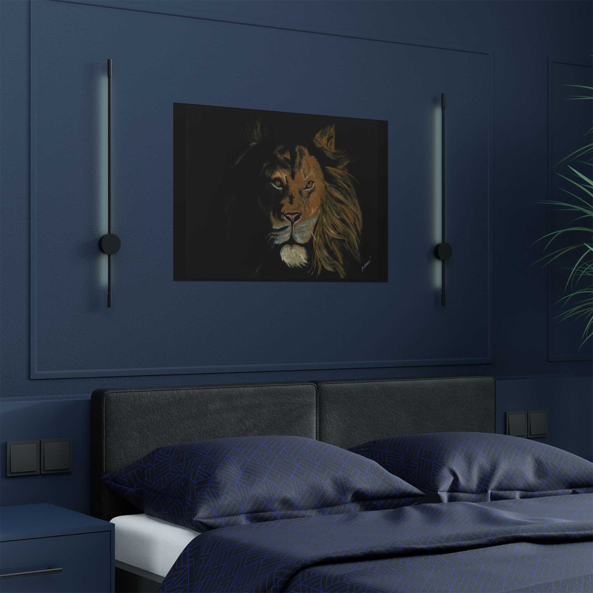Majestic Lion Satin Poster - 300gsm Art Print for Home Decor