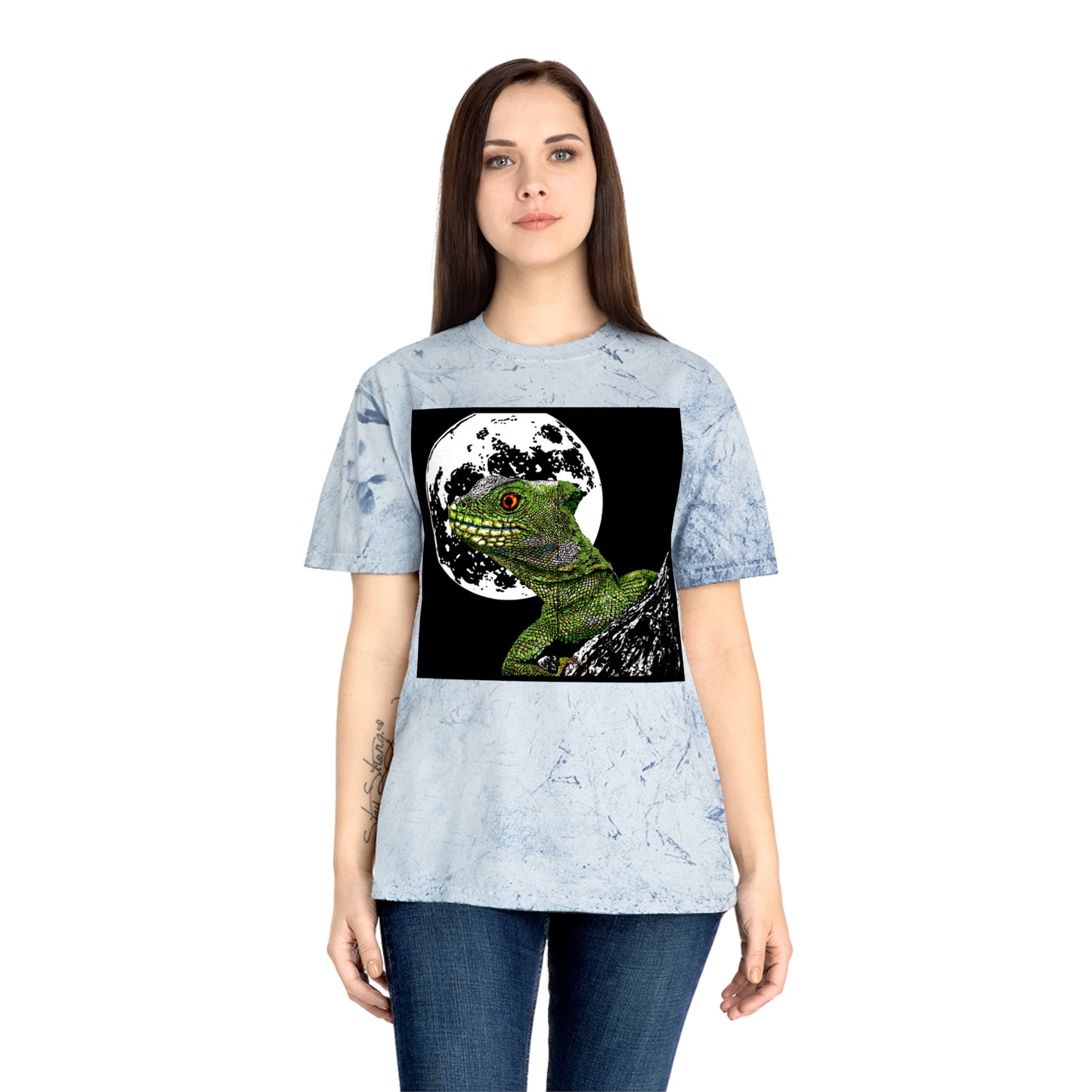 Striking Lizard Color Blast T Shirt Original Hand-Drawn Art