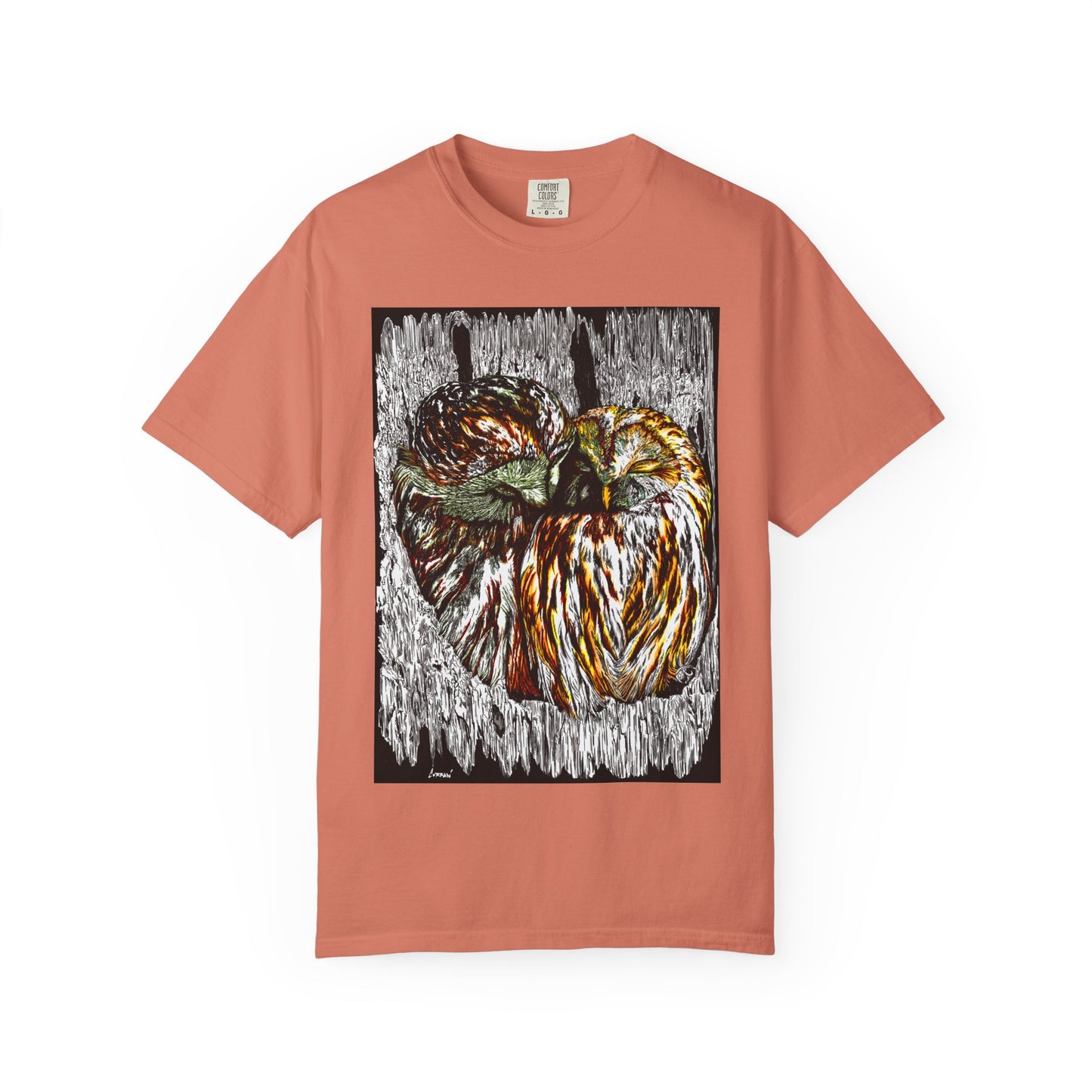 Owls in a Tree Unisex Garment-Dyed T-Shirt