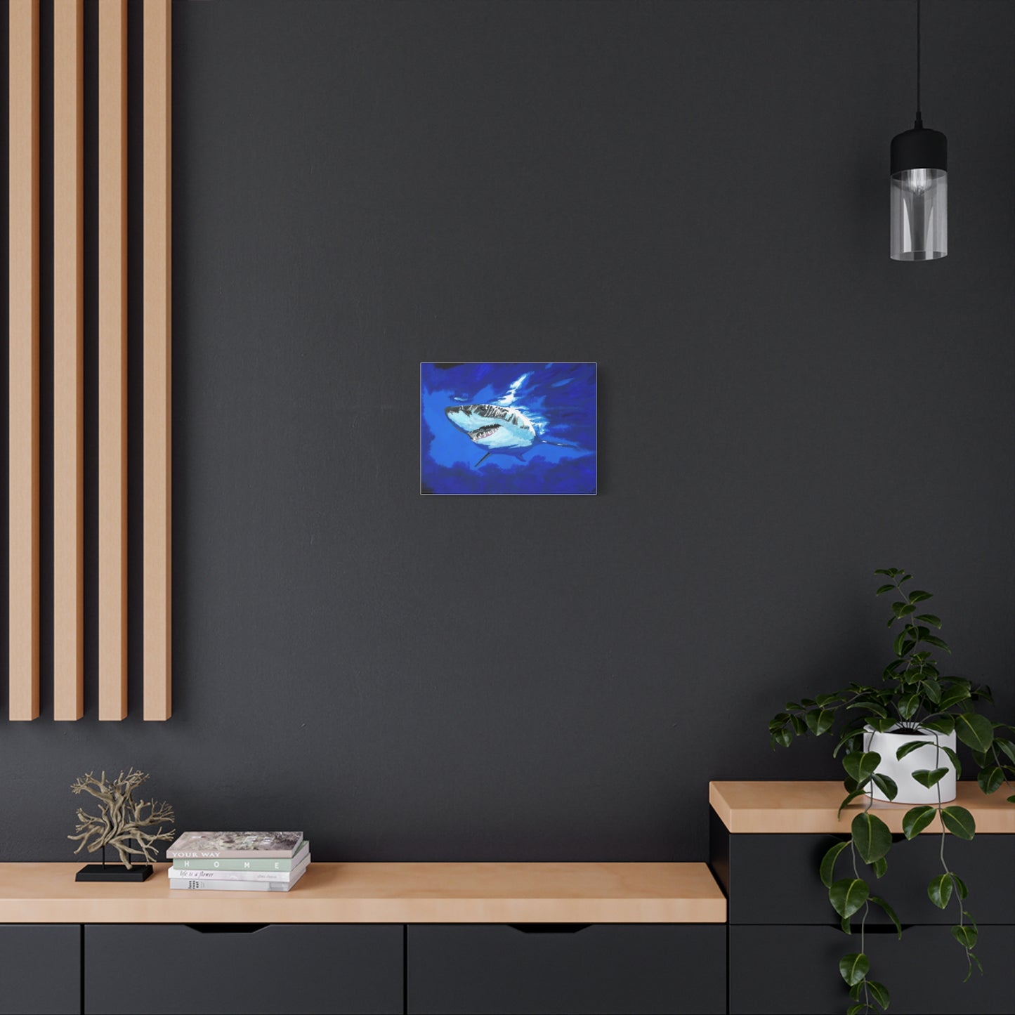 Great White Shark Canvas Art – Original Hand-Painted