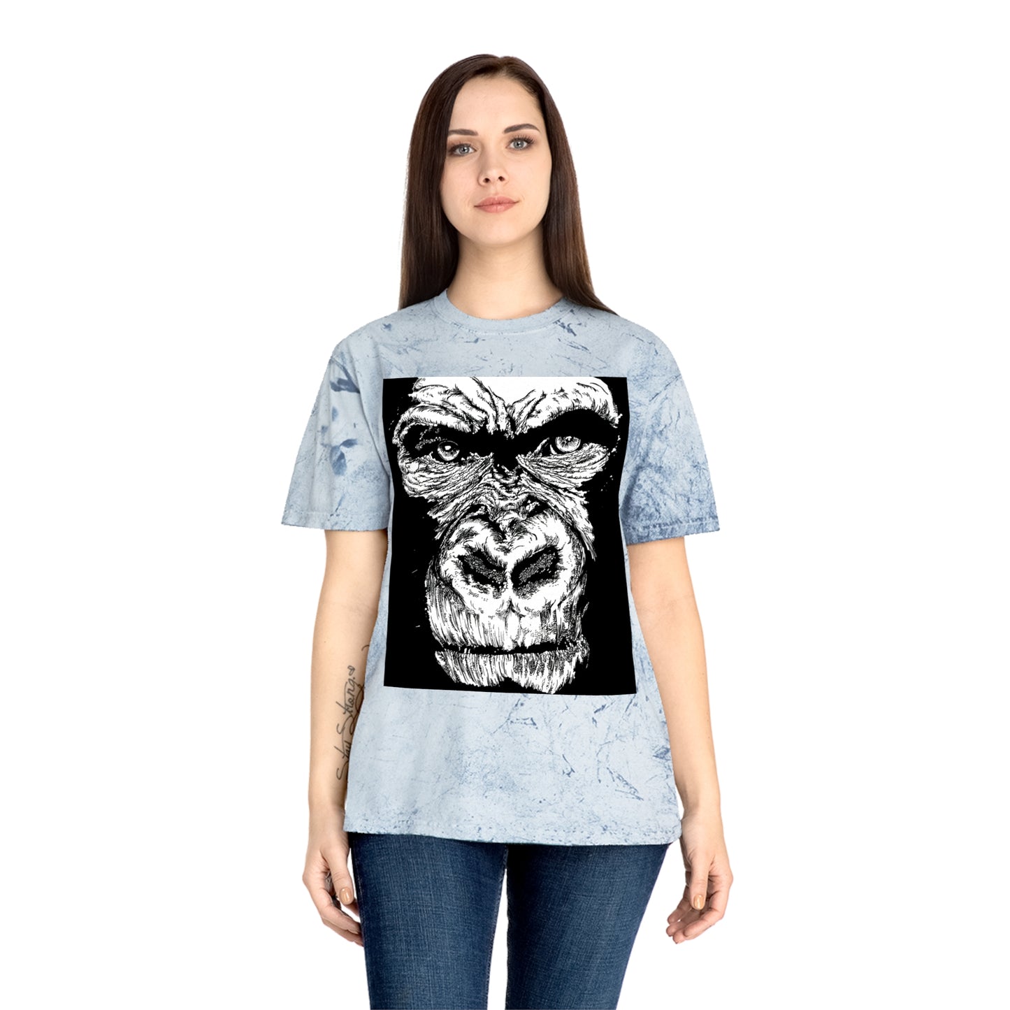 Gorilla Face Color Blast T Shirt Original Hand-Drawn Art