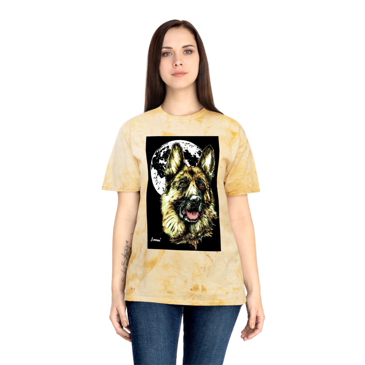 German Shepherd Moon T-Shirt - Unisex Tee for Dog Lovers