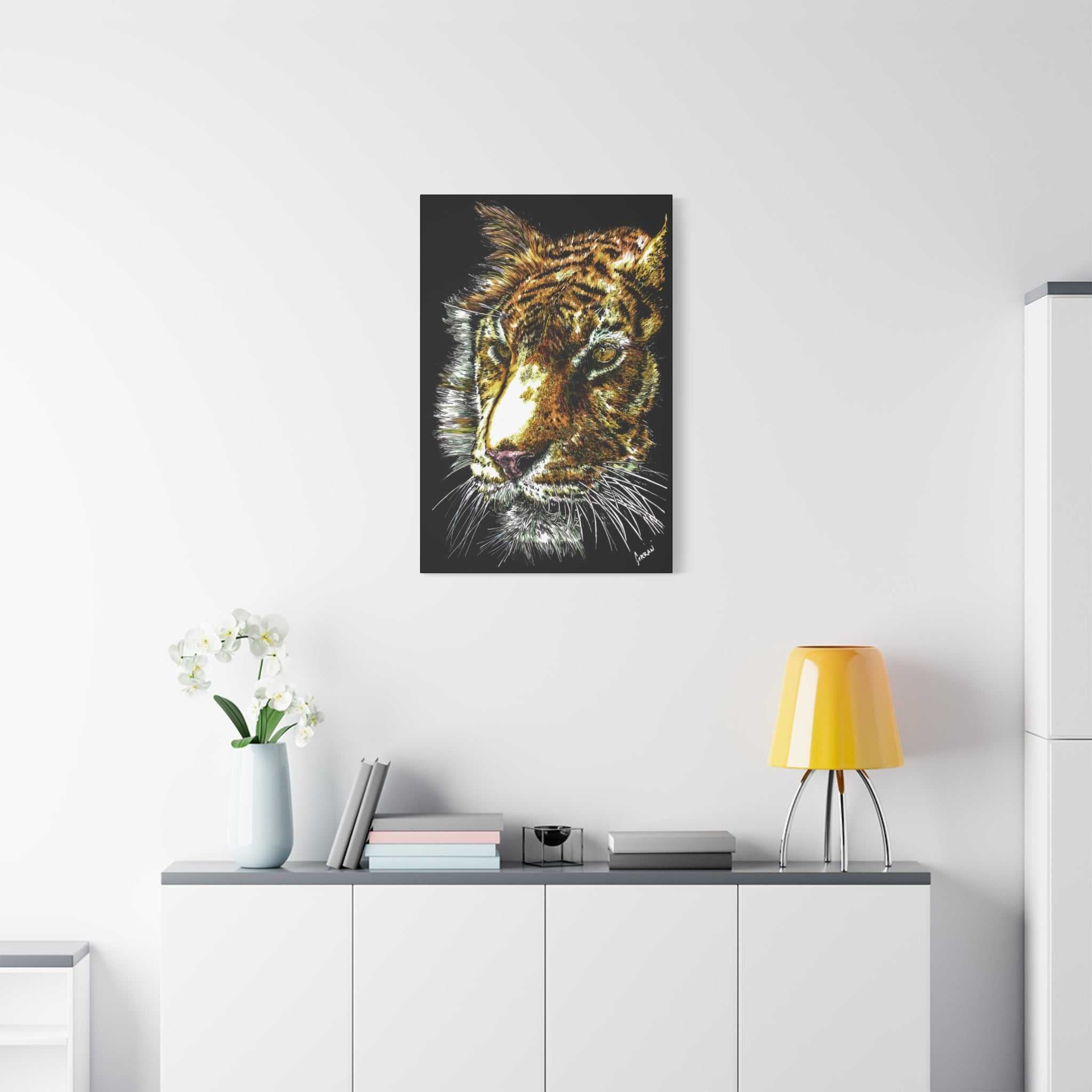Transform your space with our stunning Tiger Wall Art Canvas Print of the Original, hand drawn wall art of a Tiger. Elevate your decor now!