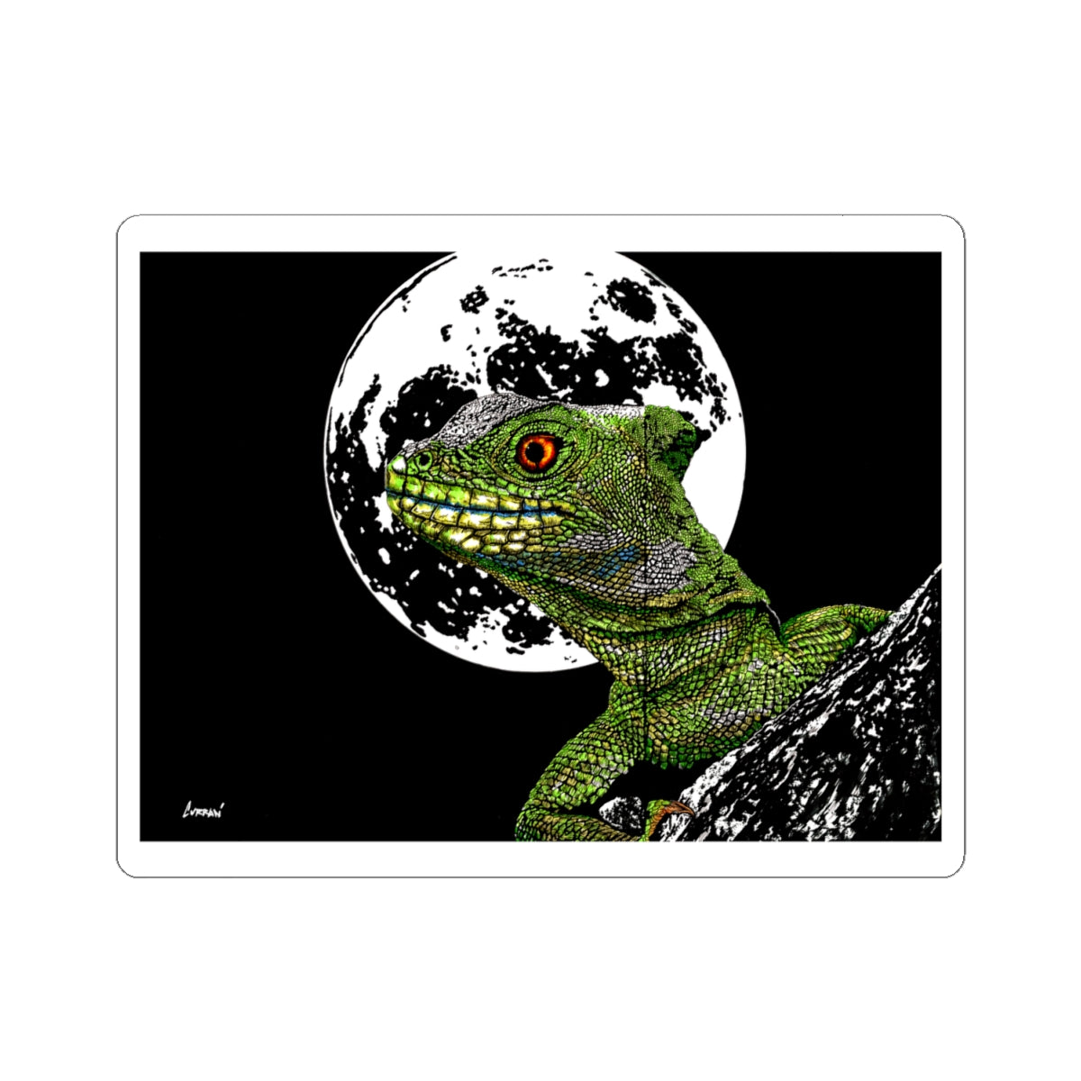 Lizard Moon Kiss-Cut Stickers - Unique Nature-Inspired Decor