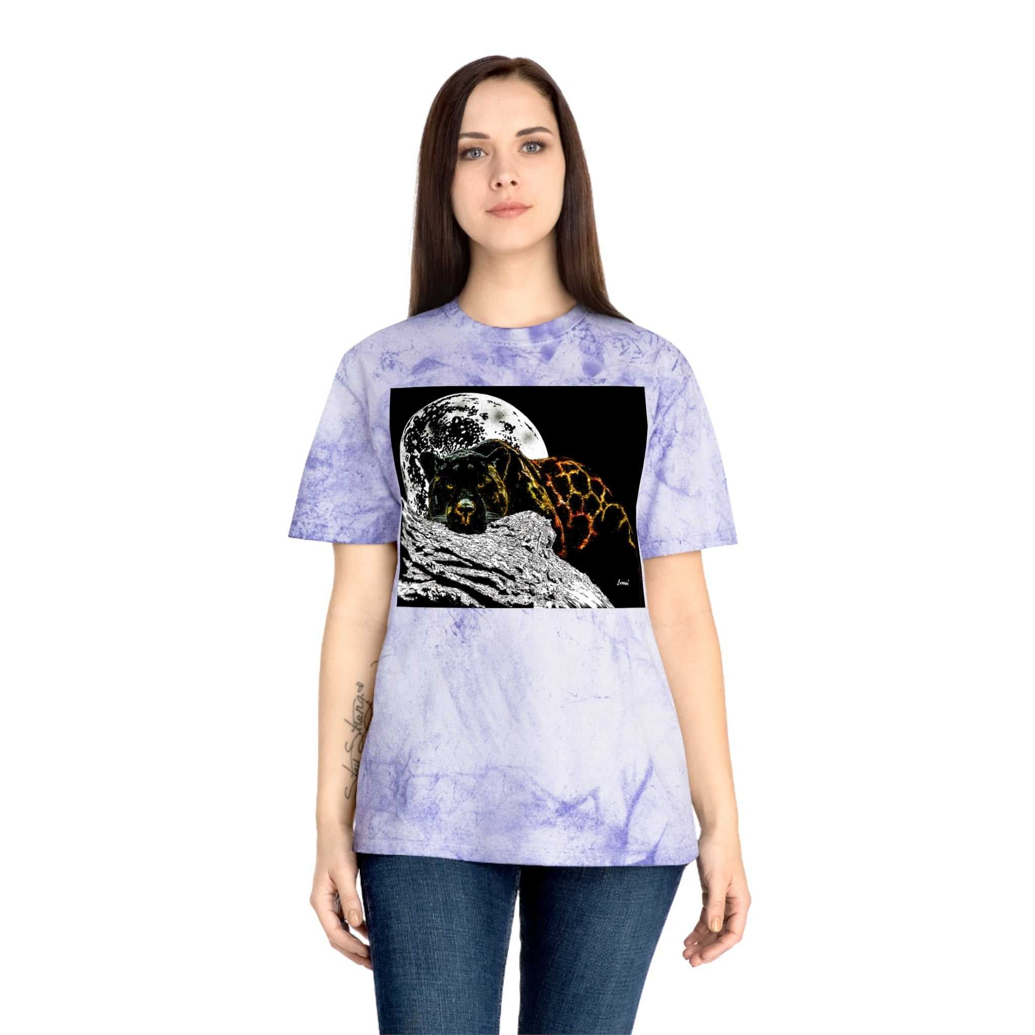 Panther in the Moonlight T Shirt Original Hand Drawn Art