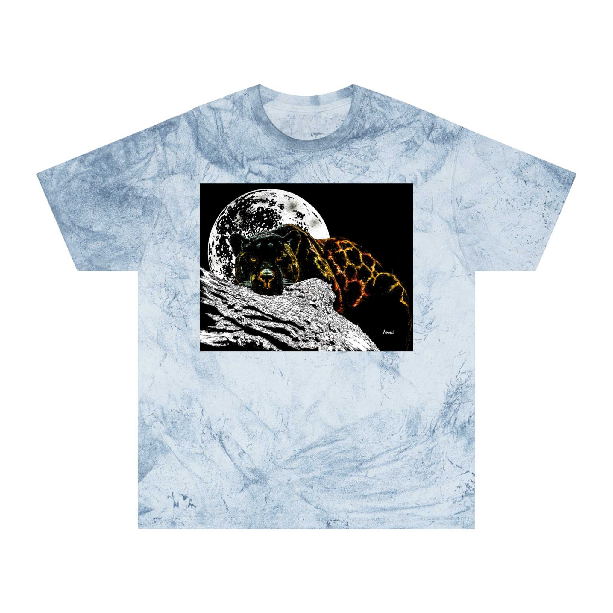 Panther in the Moonlight T Shirt Original Hand Drawn Art