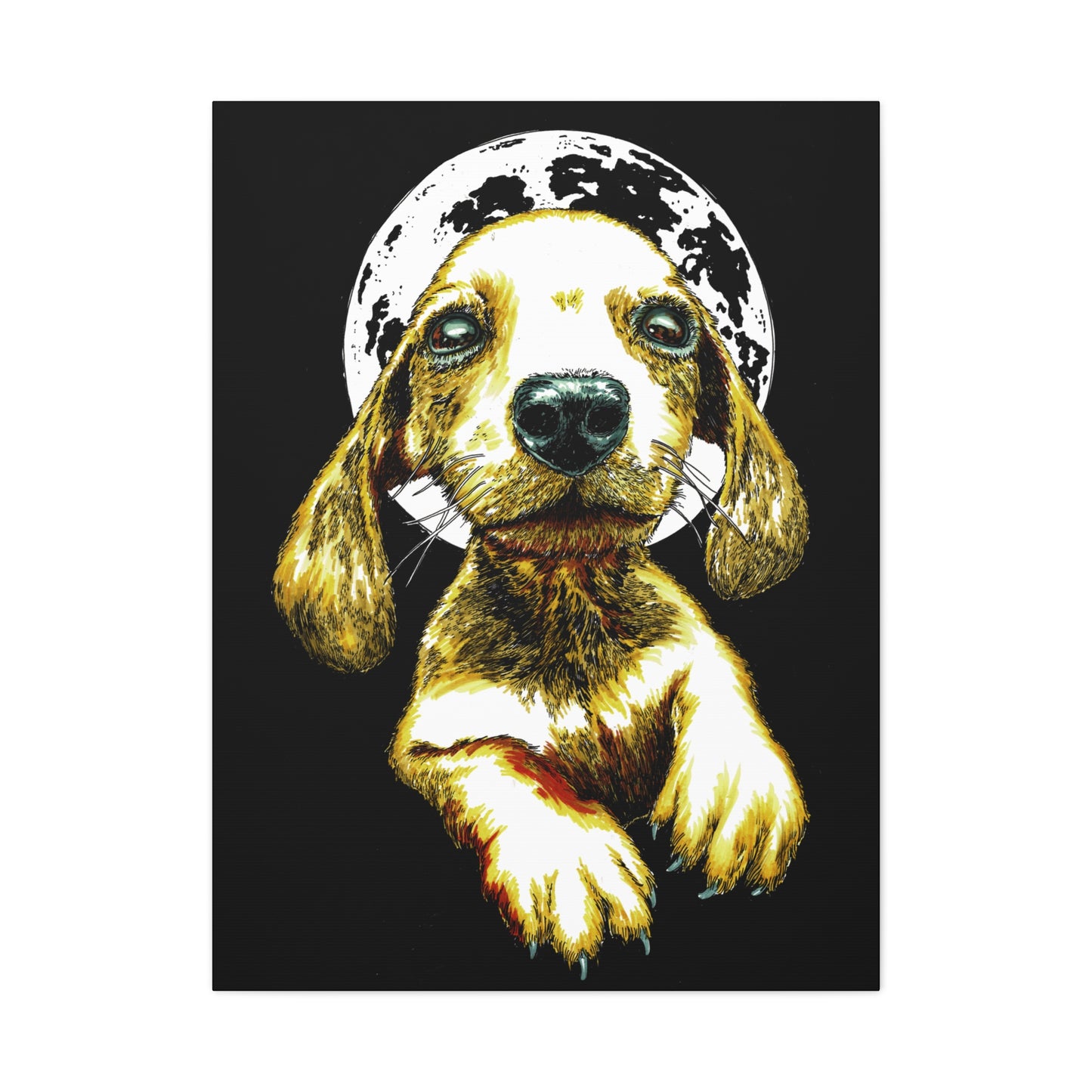 Whimsical Dog Canvas Wall Art - 1.25" Stretched Matte Print