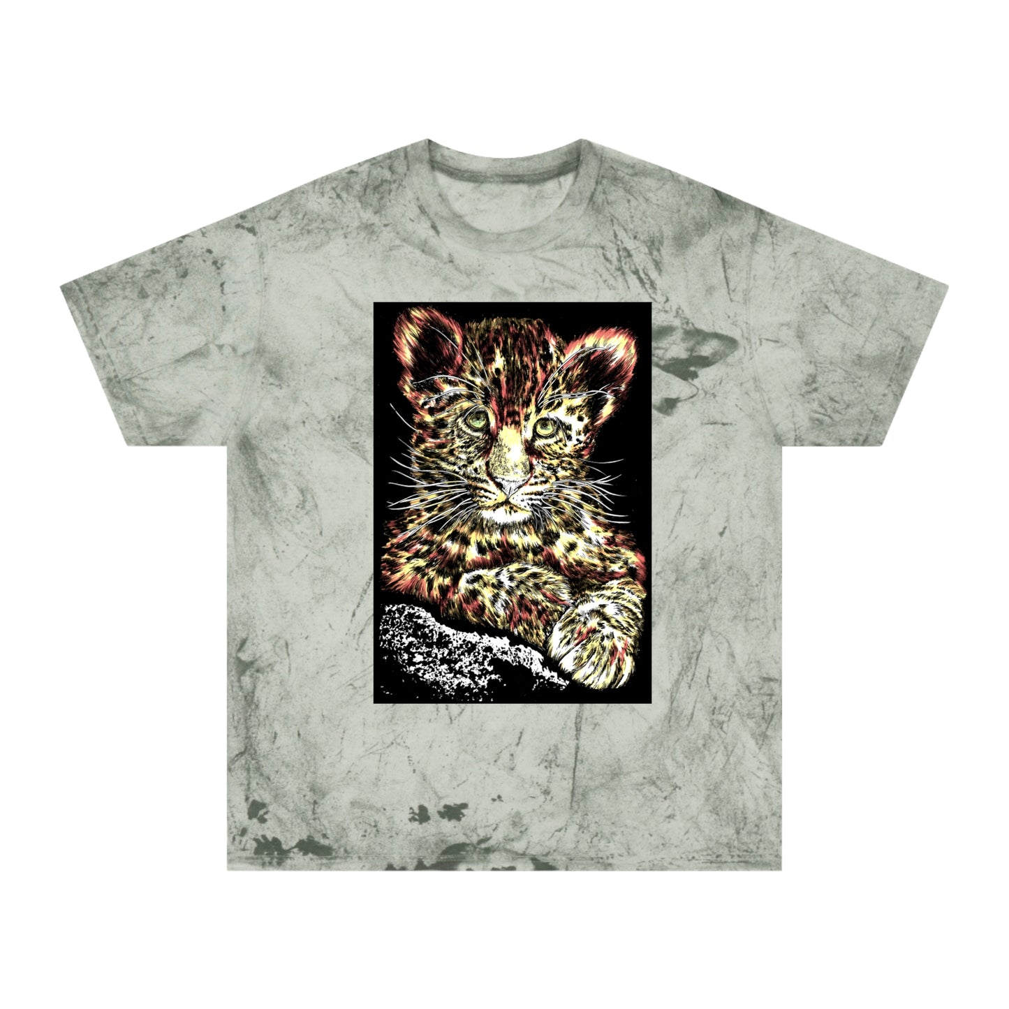 Majestic Leopard Color Blast T Shirt Original Hand Drawn Art