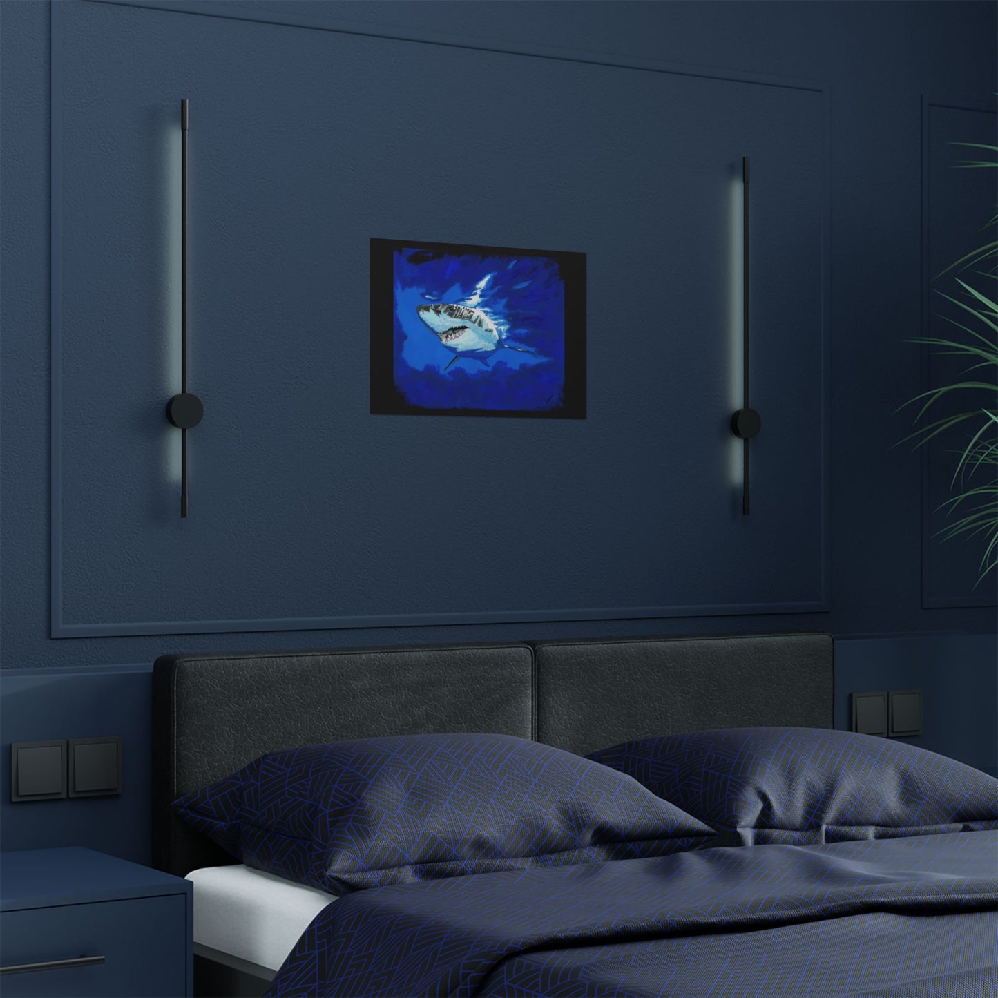 Ocean Adventure Shark Satin Poster (300gsm) - Vibrant Wall Art for Marine Life Lovers