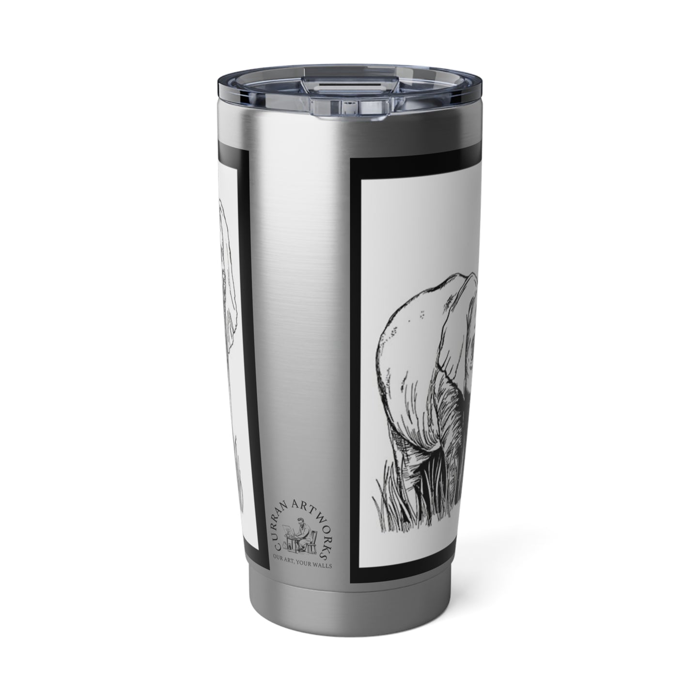 Elephant Wall Art 20oz Tumbler, Unique Hand Drawn Mug,