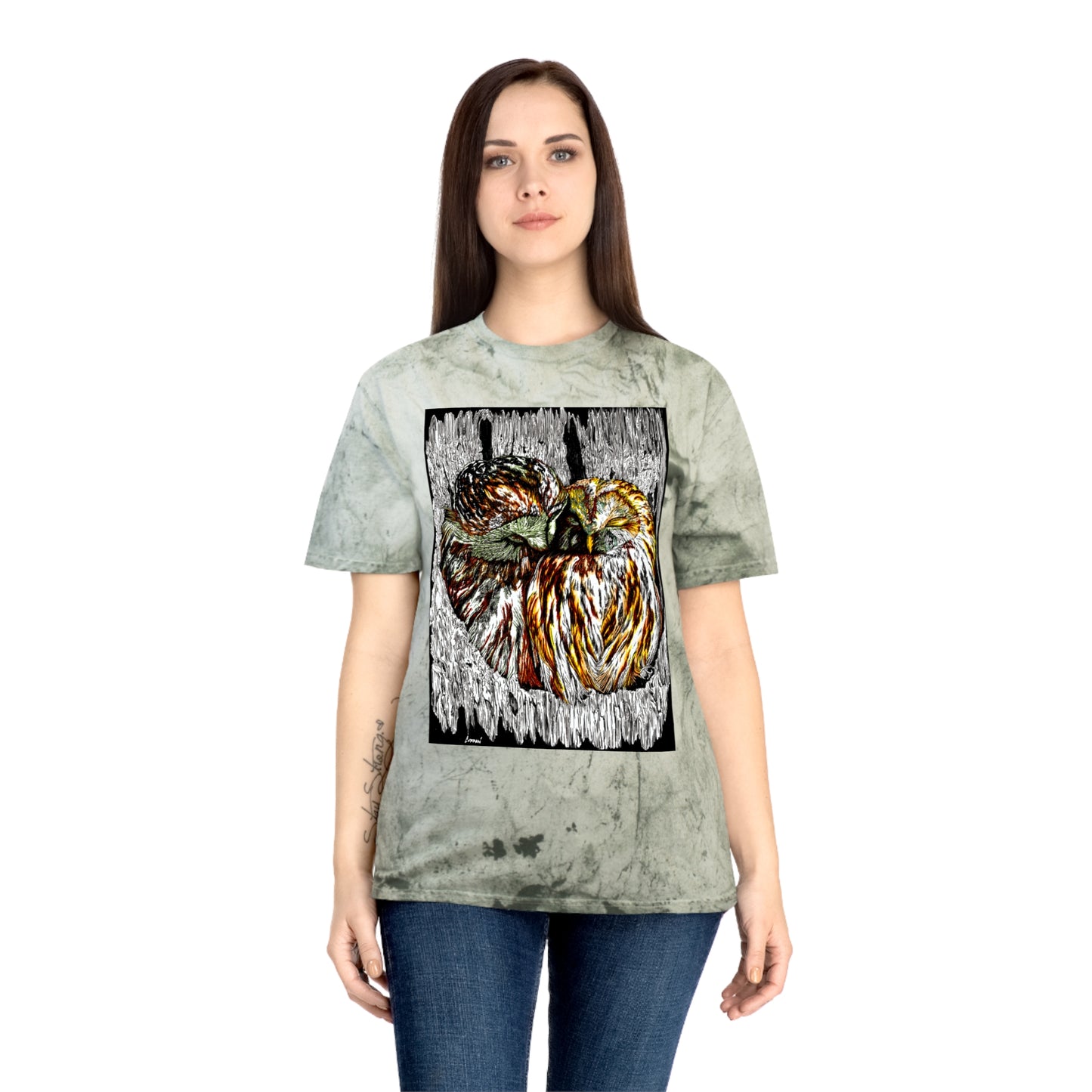 Two Owls in a Tree T-Shirt Original Hand Drawn Art
