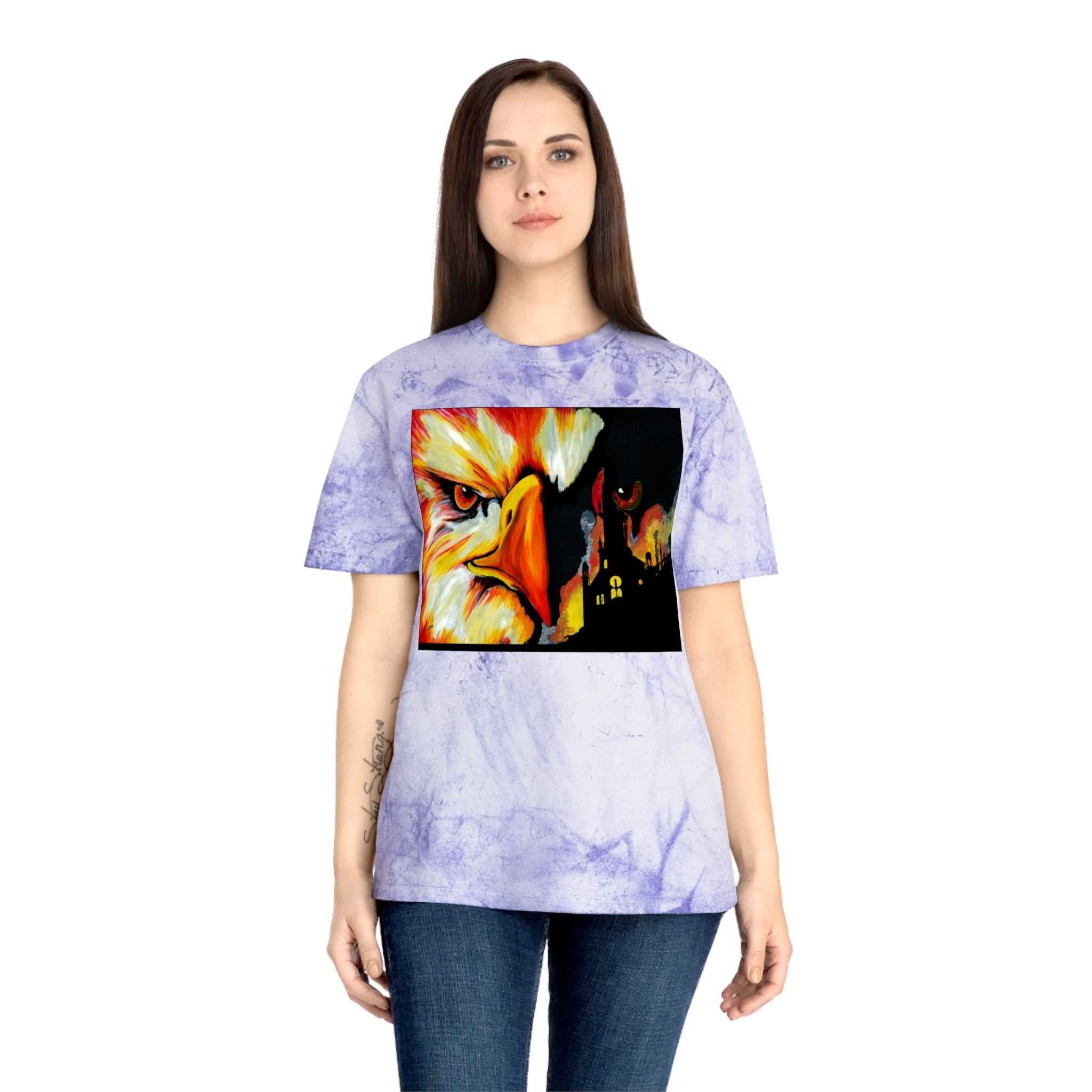 Phoenix Rising Color Blast T Shirt Original Hand Painted Art