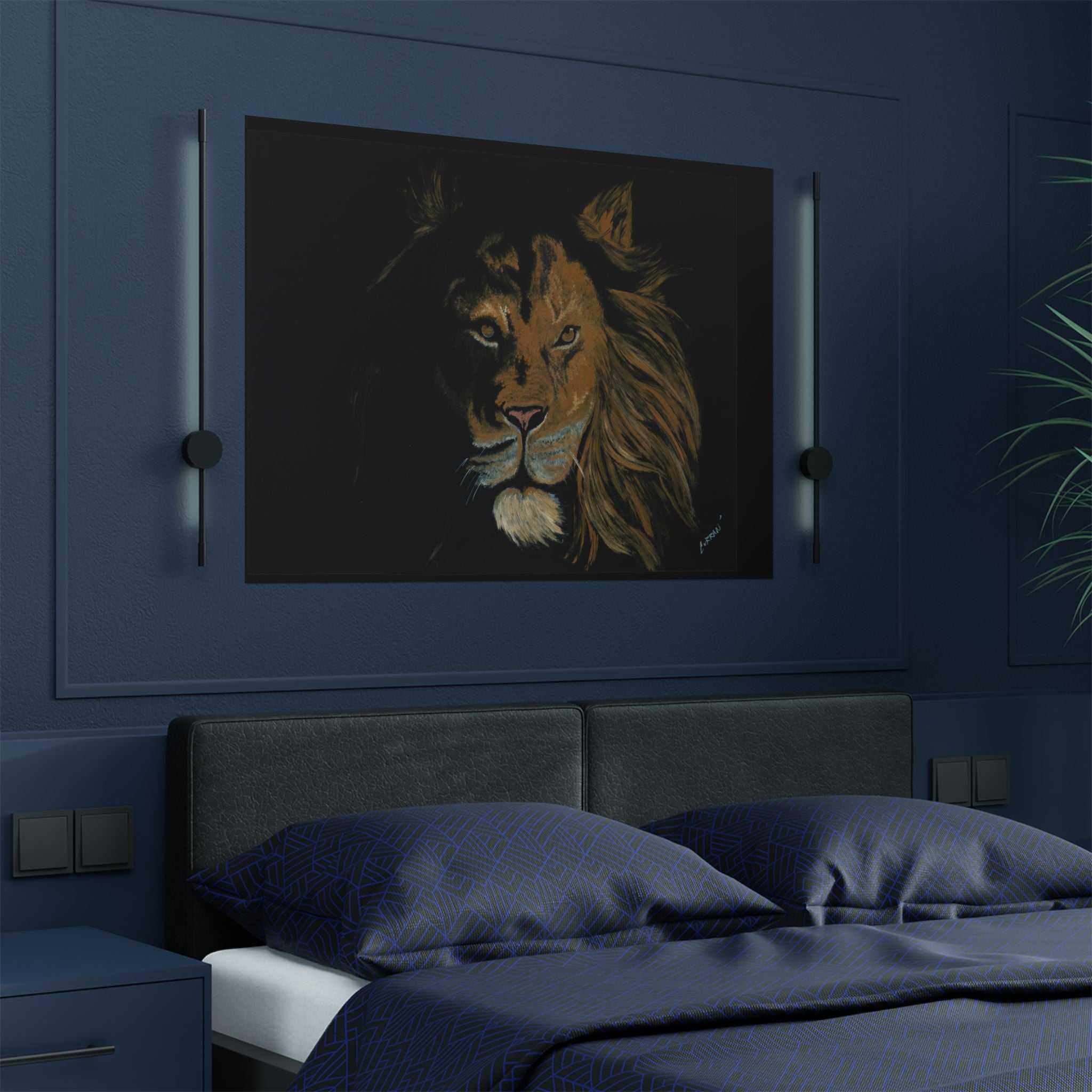 Majestic Lion Satin Poster - 300gsm Art Print for Home Decor