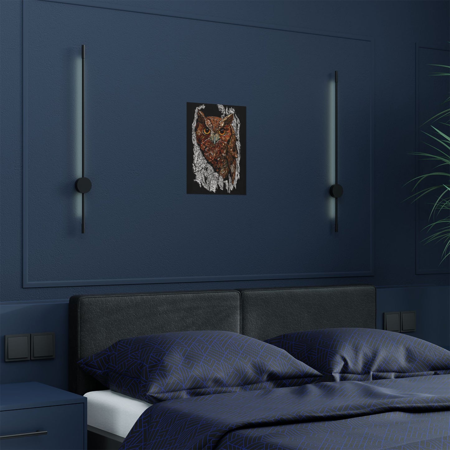 Majestic Owl Satin Poster | Home Décor Art Print | Nature Lover Gift