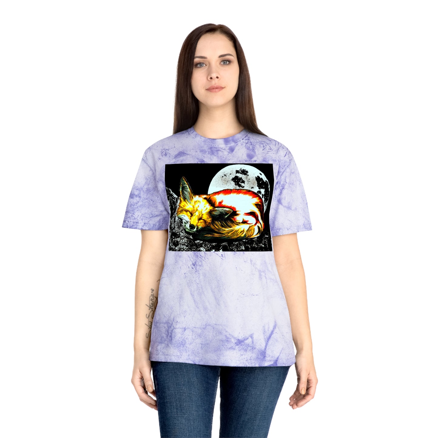 Red Fox Unisex T Shirt with Color Blast Design