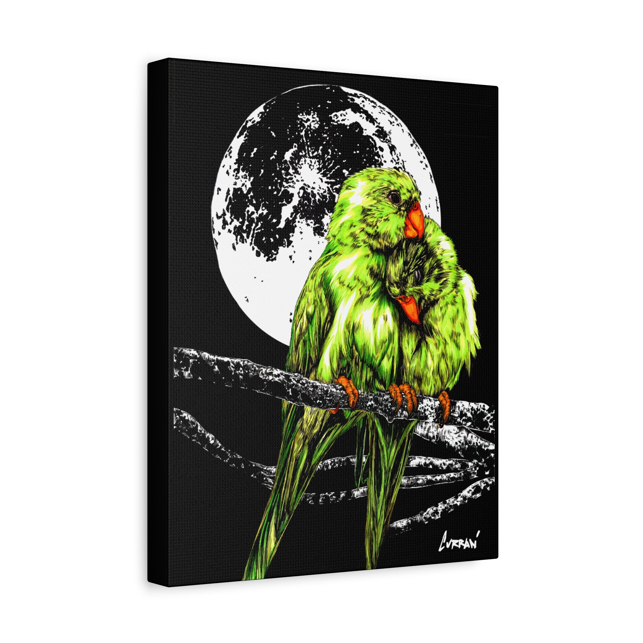Lush Lovebirds Canvas Art Prints, Stretched Matte Wall Decor