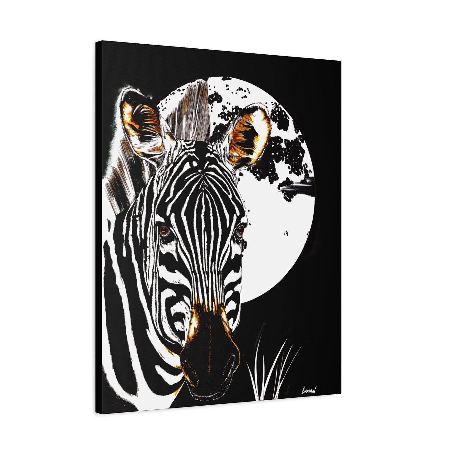 Zebra Wall Art, Zebra Print, Hand-Drawn Zebra, Wildlife Art, Safari Animal Decor, Nature Wall Art, Black and White Art, Animal Lover Gift Printed on Matte Canvas, Stretched, 1.25"