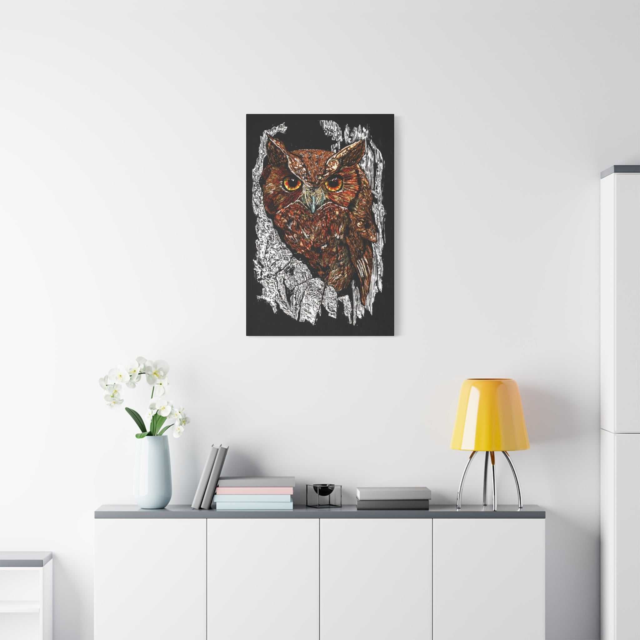 Owls in a Tree Wall Art Canvas Print of the Original,