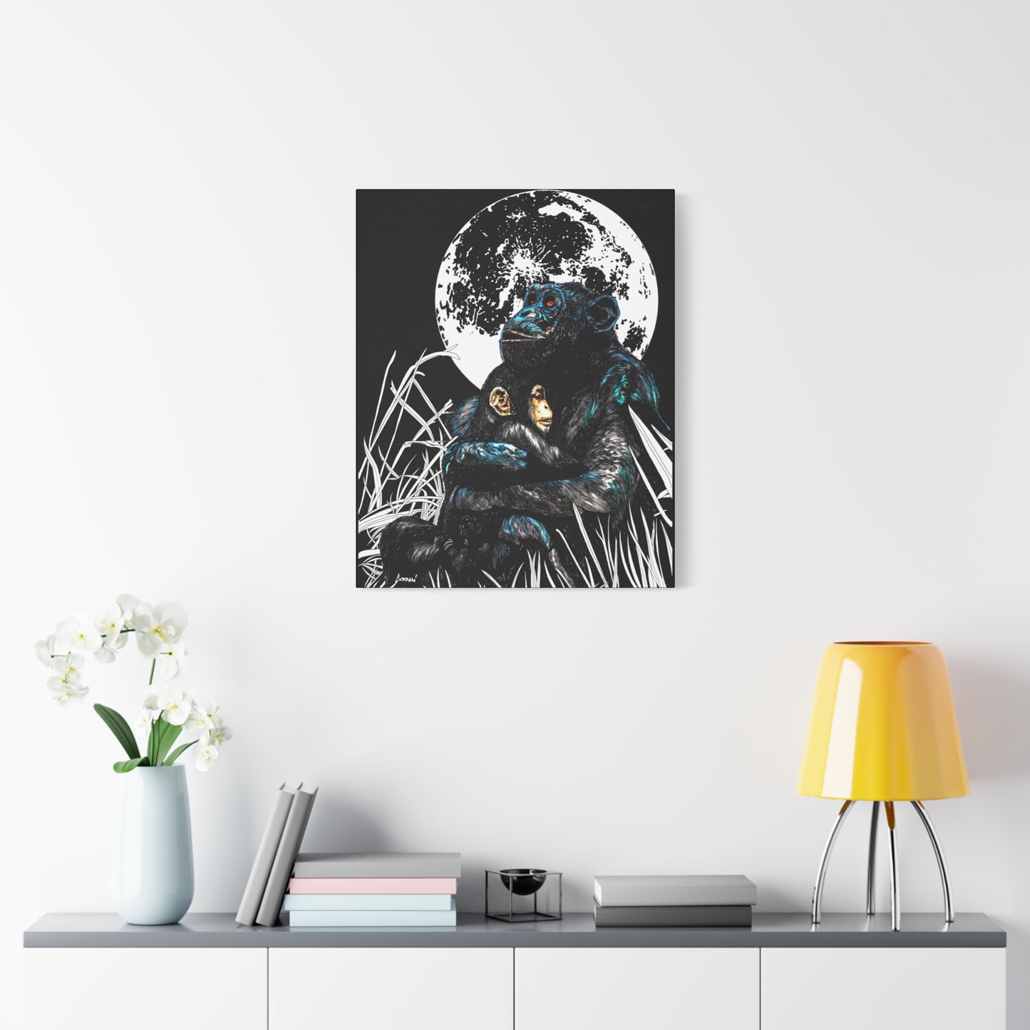 Gorilla Wall Art, Gorilla Print, Hand-Drawn Gorilla, Wildlife Art,