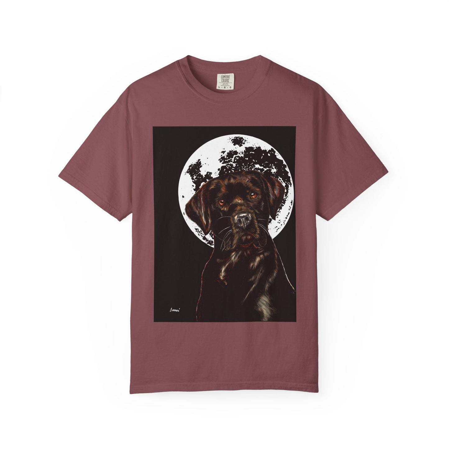Moonlit Chocolate Lab Unisex Garment-Dyed T-Shirt