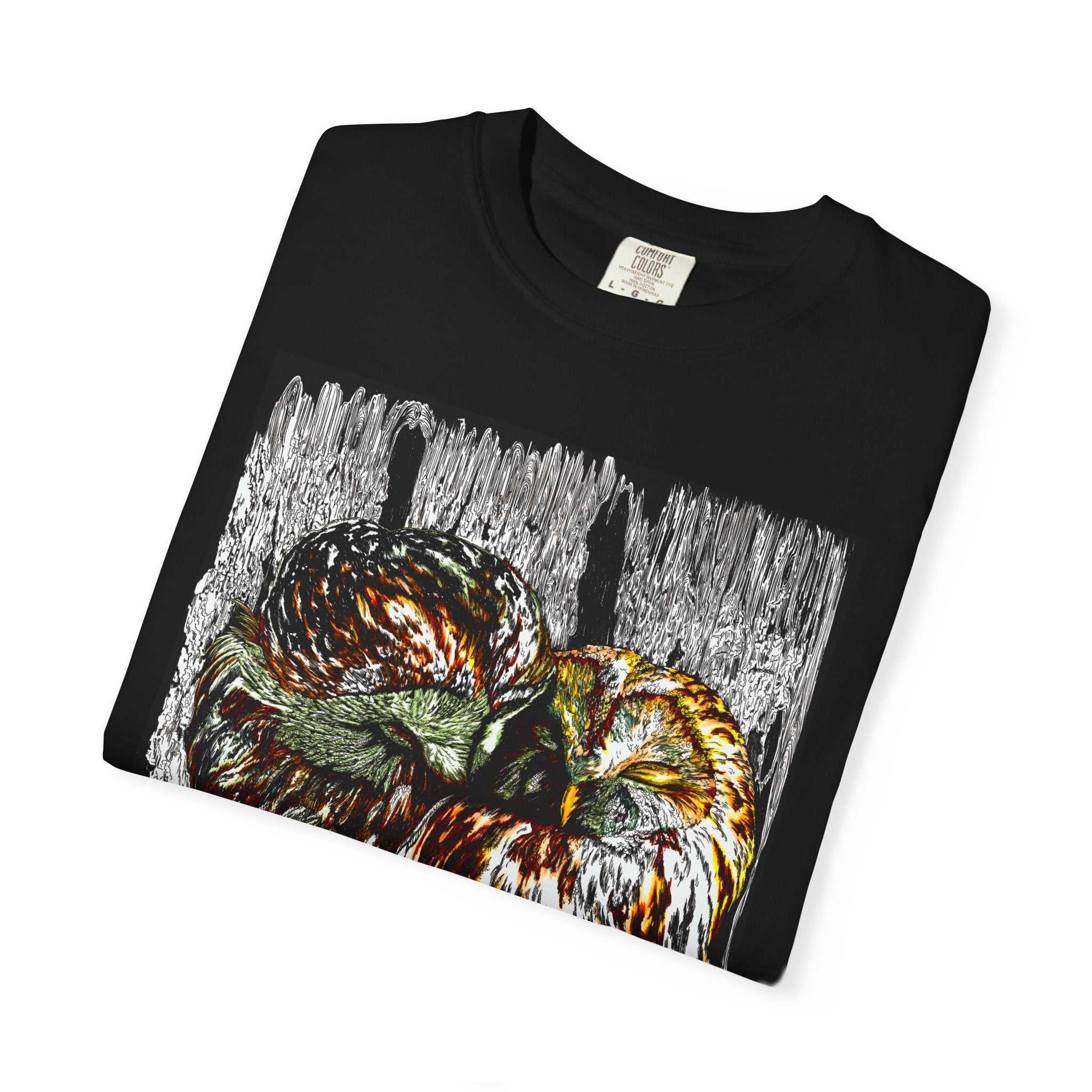 Owls in a Tree Unisex Garment-Dyed T-Shirt