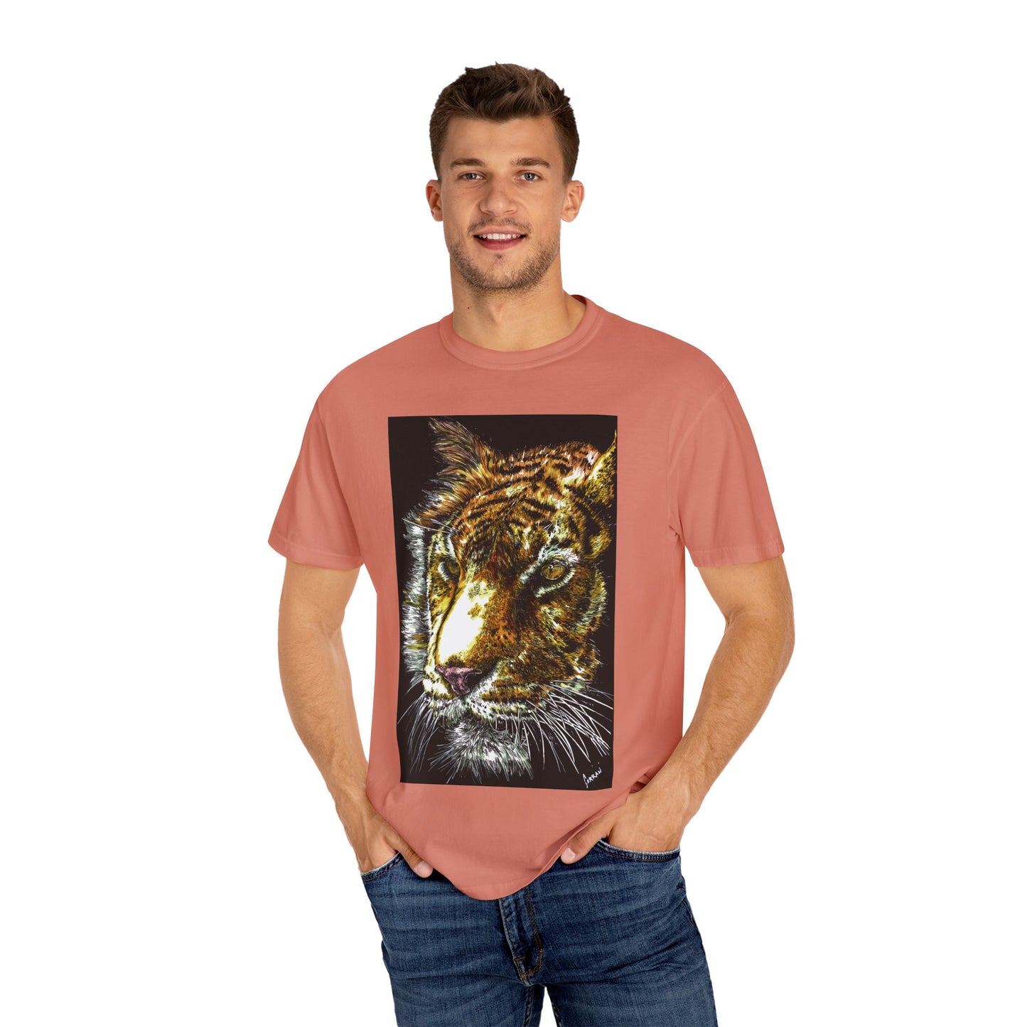 Unisex Tiger Art T-Shirt - Vibrant Animal Print - Nature Lover's Apparel