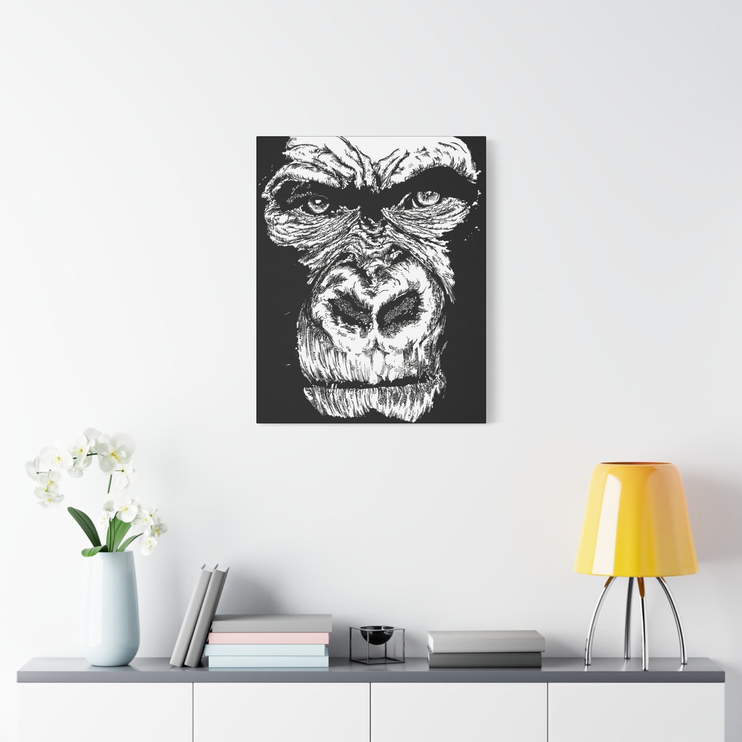 Gorilla Wall Art, Gorilla Print, Hand-Drawn Gorilla