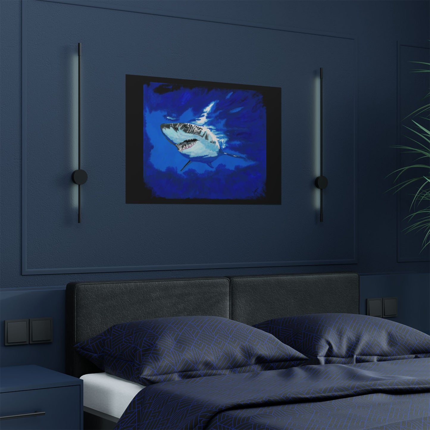 Ocean Adventure Shark Satin Poster (300gsm) - Vibrant Wall Art for Marine Life Lovers