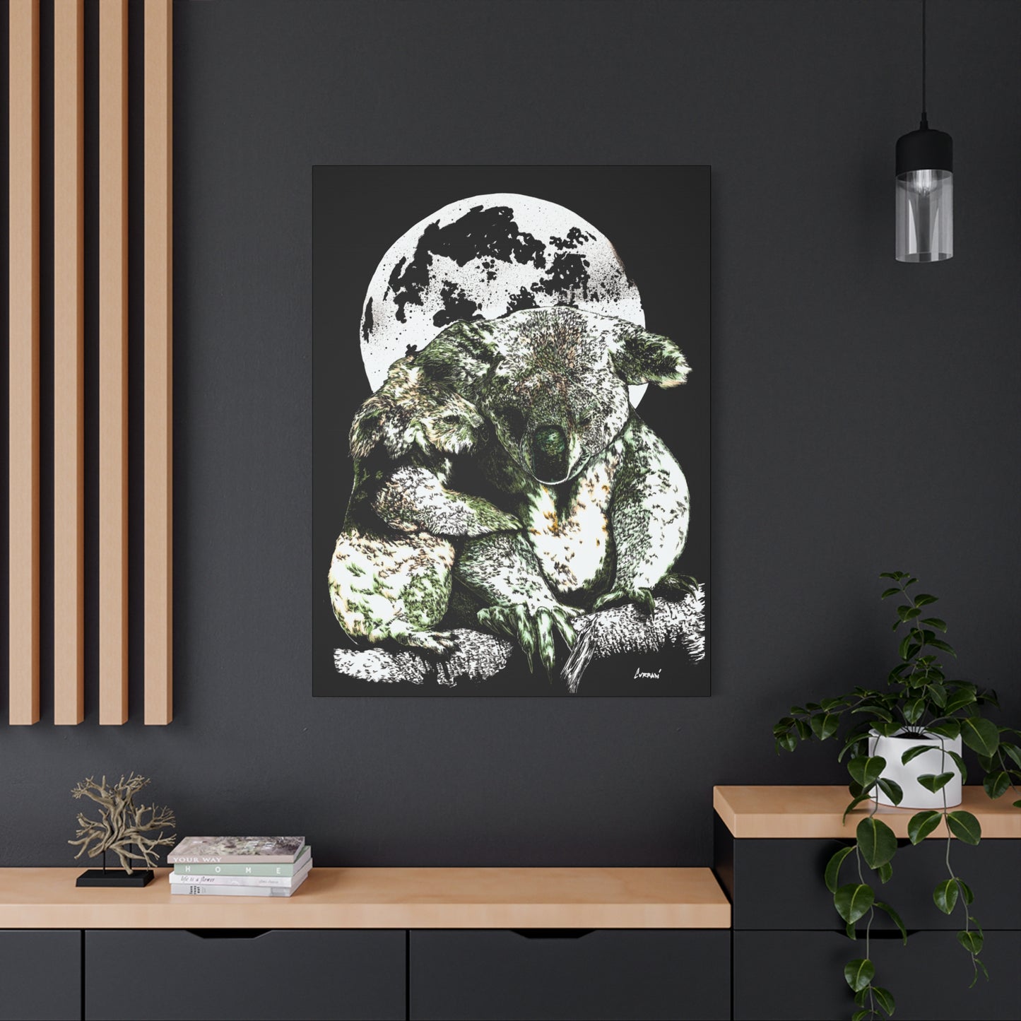 Koala Wall Art, Koala Print, Hand-Drawn Koalas, Wildlife Art, Cute Animal Art, Nature Wall Decor, Koala Lovers Gift. Printed on Matte Canvas, Stretched, 1.25"