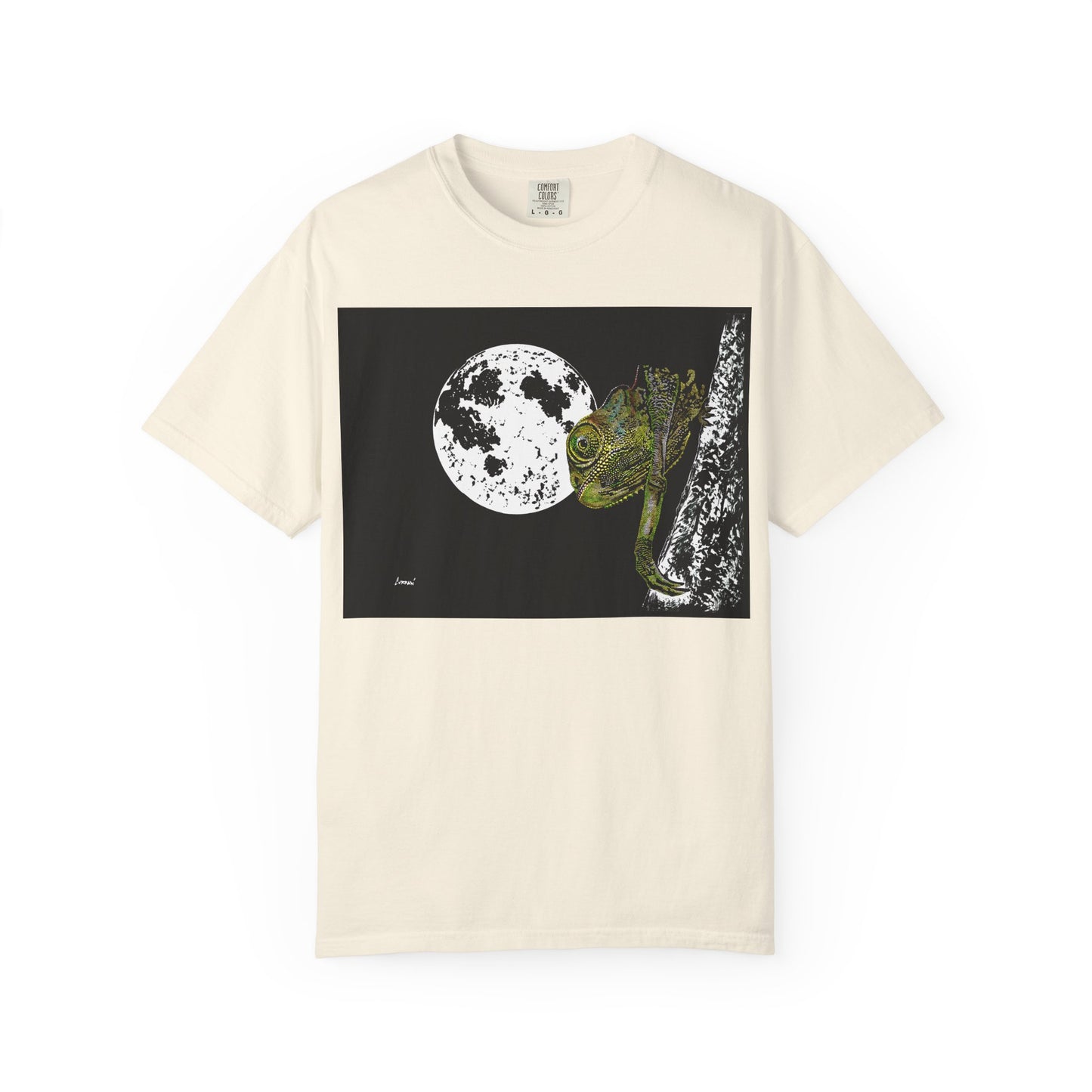Moonlit Chameleon Unisex T-Shirt - Nature-Inspired Art Tee for Wildlife Lovers