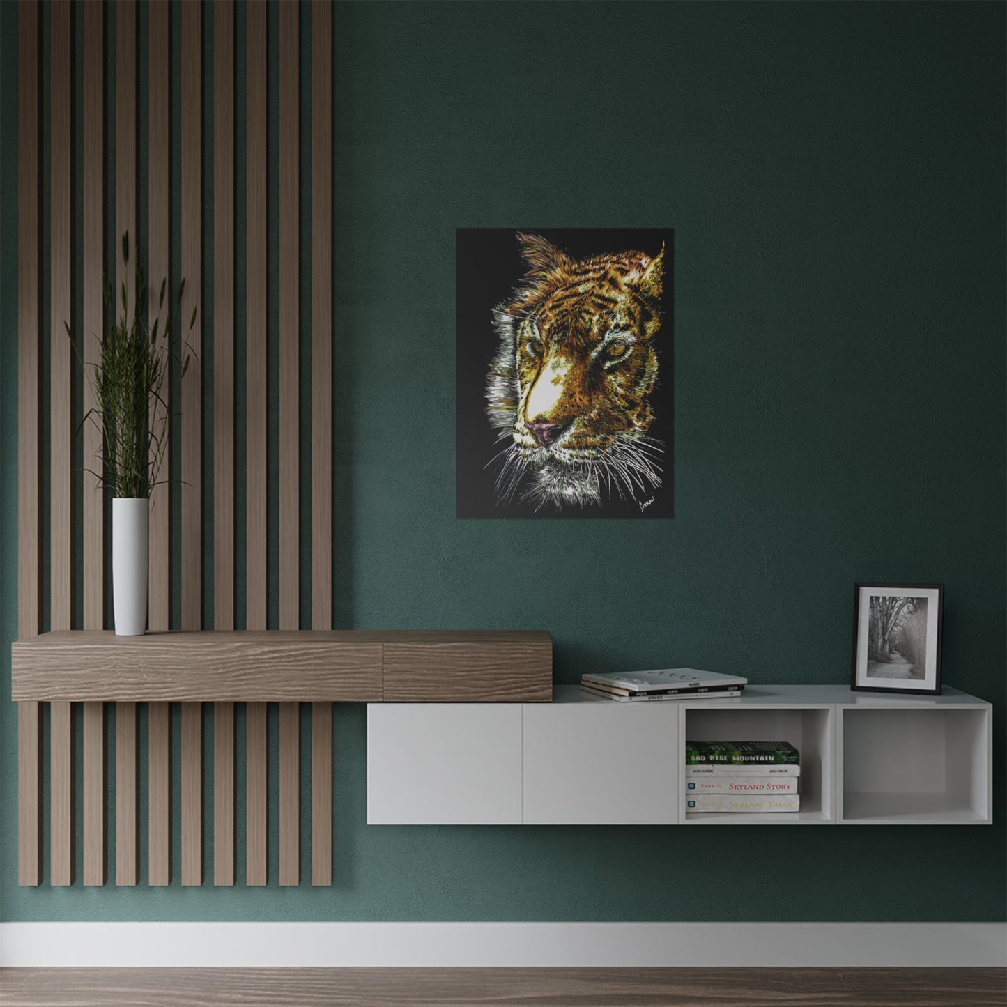 Majestic Tiger Satin Poster (300gsm) - Vibrant Wildlife Wall Art for Home Decor