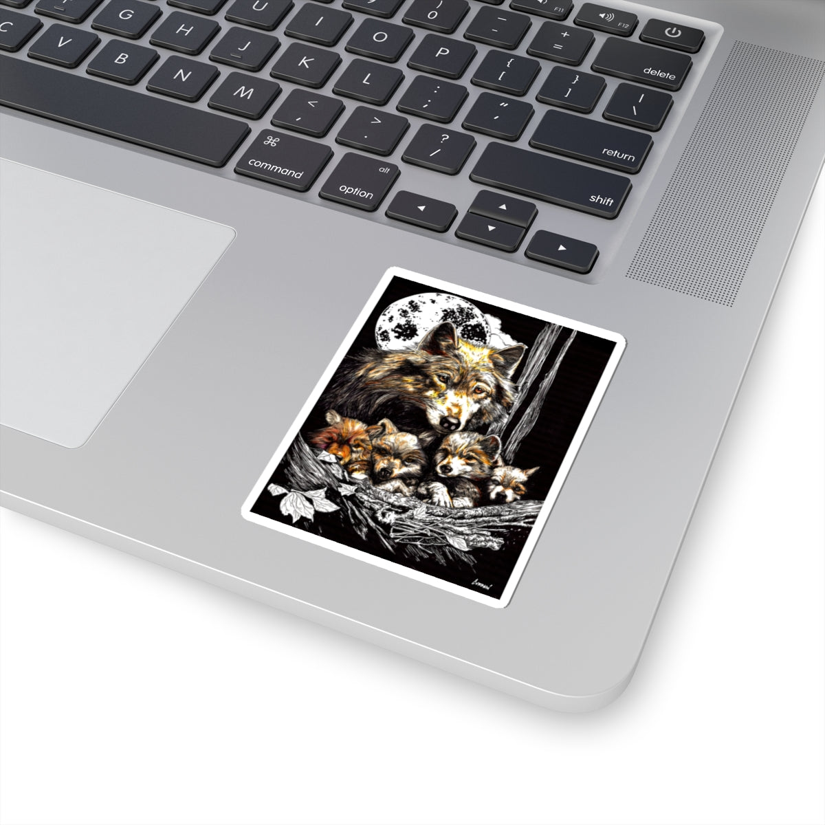 Moonlit Wolf Family Kiss-Cut Stickers - Nature Lover's Collection