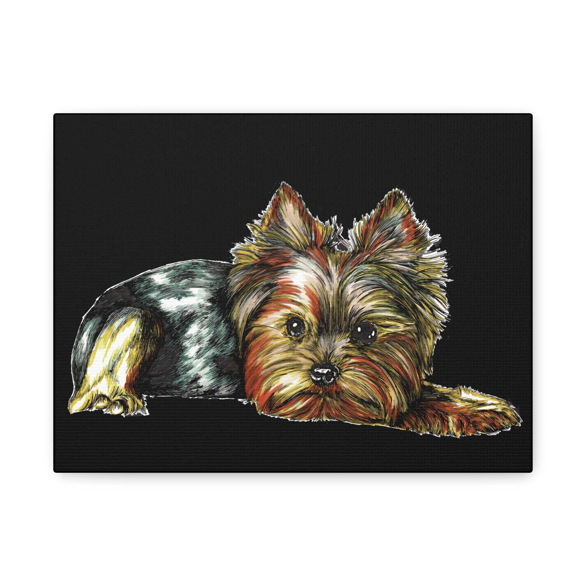 Bring home our Yorkshire Terrier Canvas Art - Cute Dog Stretched Print for Pet Lovers and show off your furry friend in style!