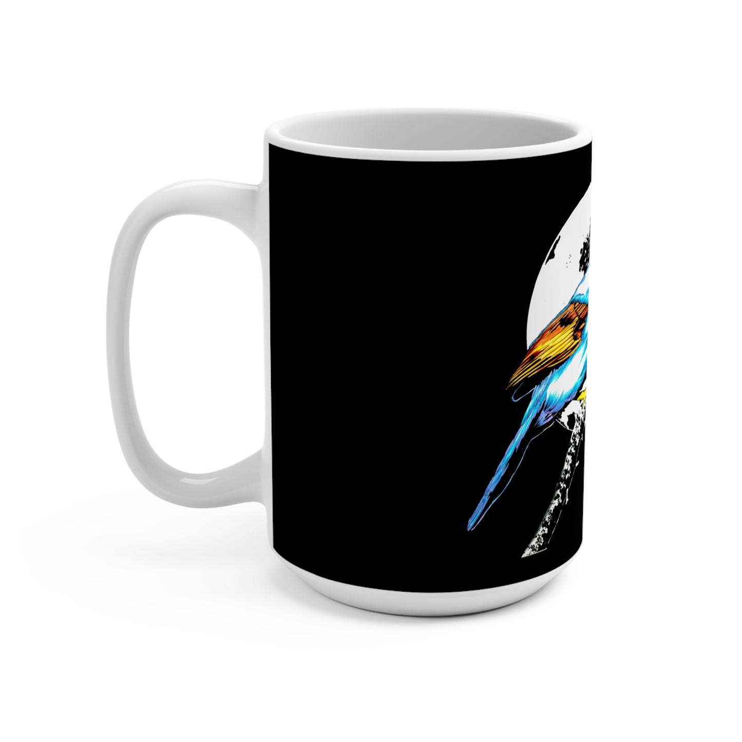 Bird Art Mug - 15oz Ceramic Coffee Cup for Nature Lovers