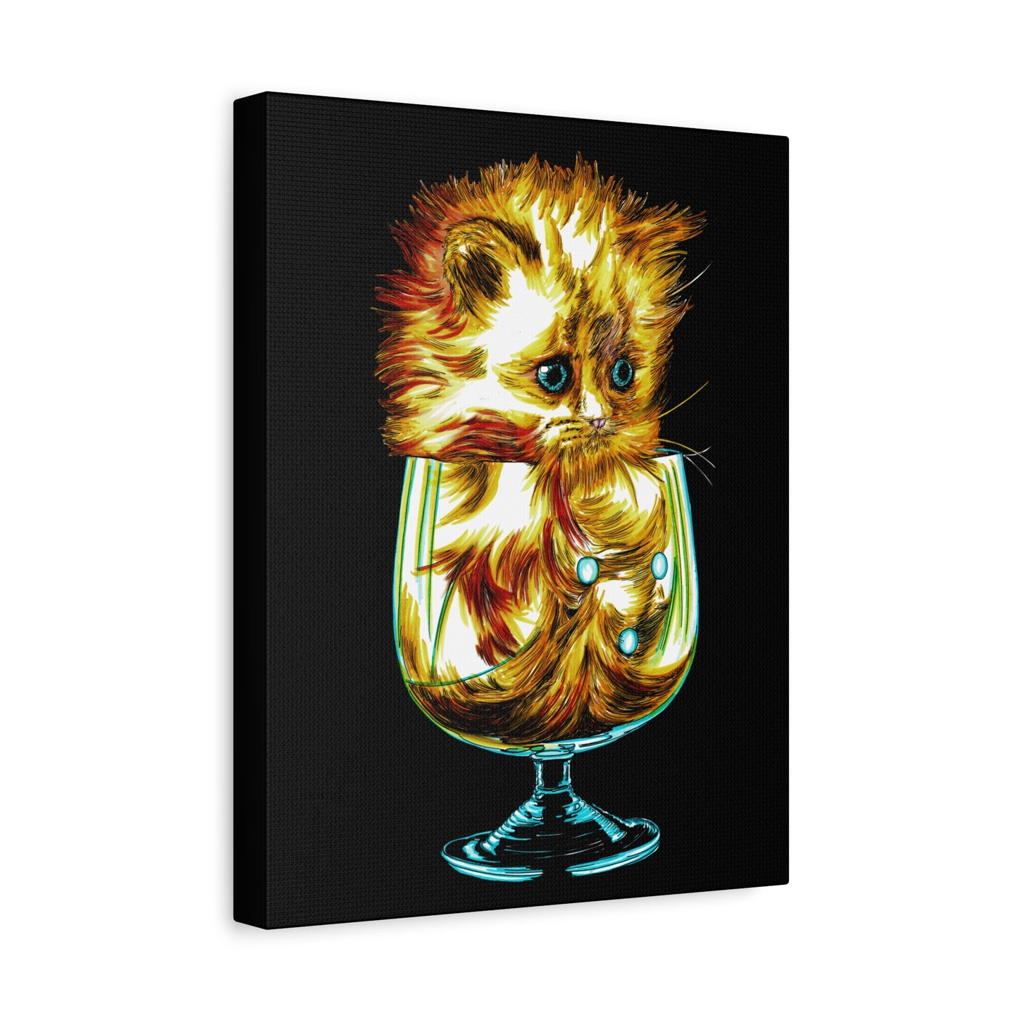 Whimsical Cat Art Canvas Print - 1.25" Stretched Wall Decor