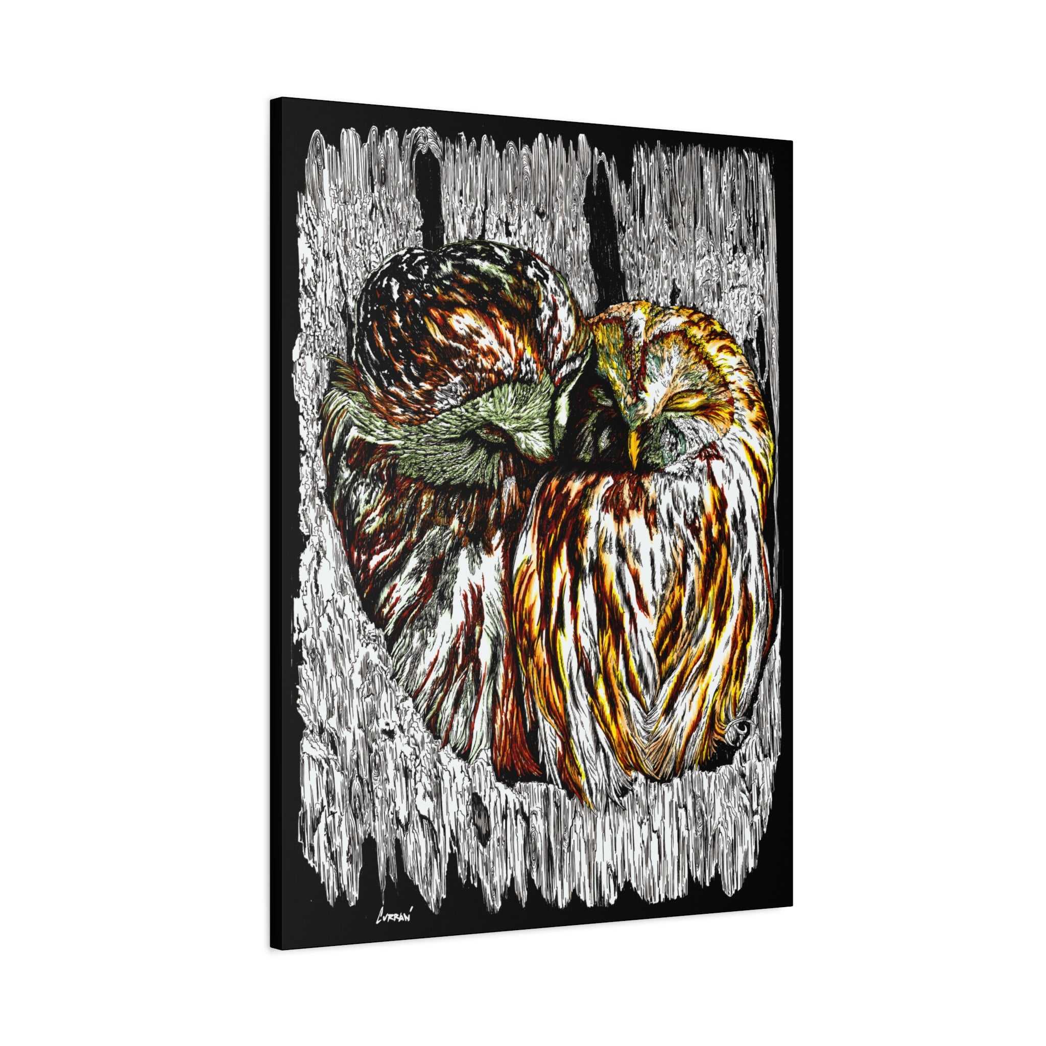 Owl Wall Art, Owl Print, Hand-Drawn Owls, Wildlife Art,
